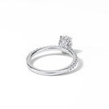 1.33 CT Oval Cut Pave & Hidden Halo Style Moissanite Engagement Ring 7
