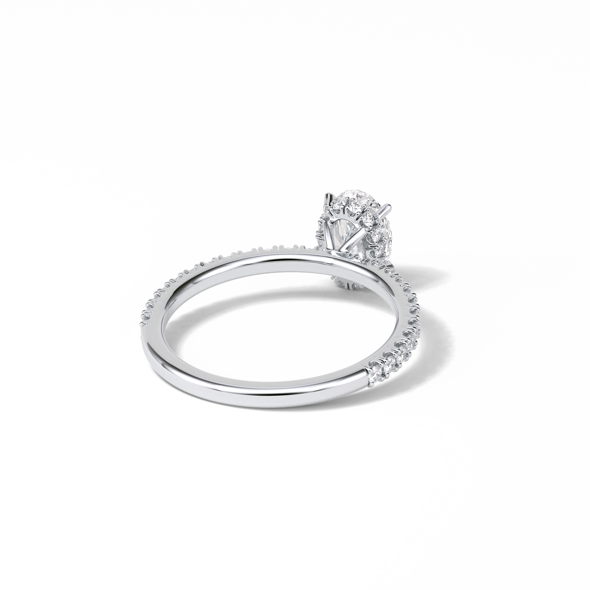 1.33 CT Oval Cut Pave & Hidden Halo Style Moissanite Engagement Ring 7