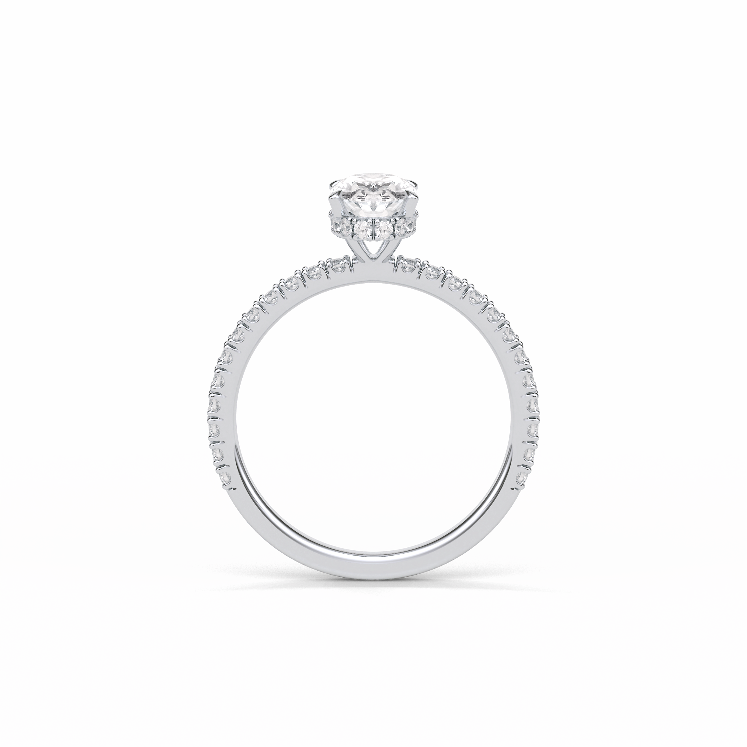 1.33 CT Oval Cut Pave & Hidden Halo Style Moissanite Engagement Ring 6