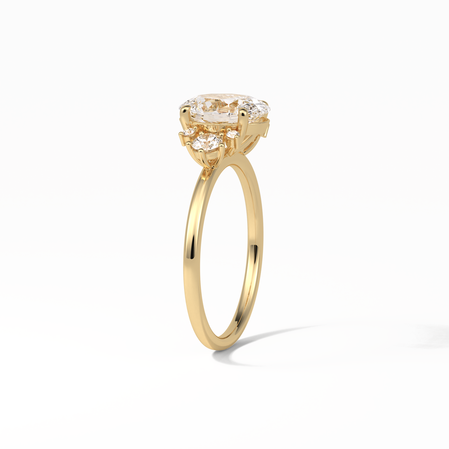 1.91 CT Oval Cut Three Stones Style Moissanite Engagement Ring