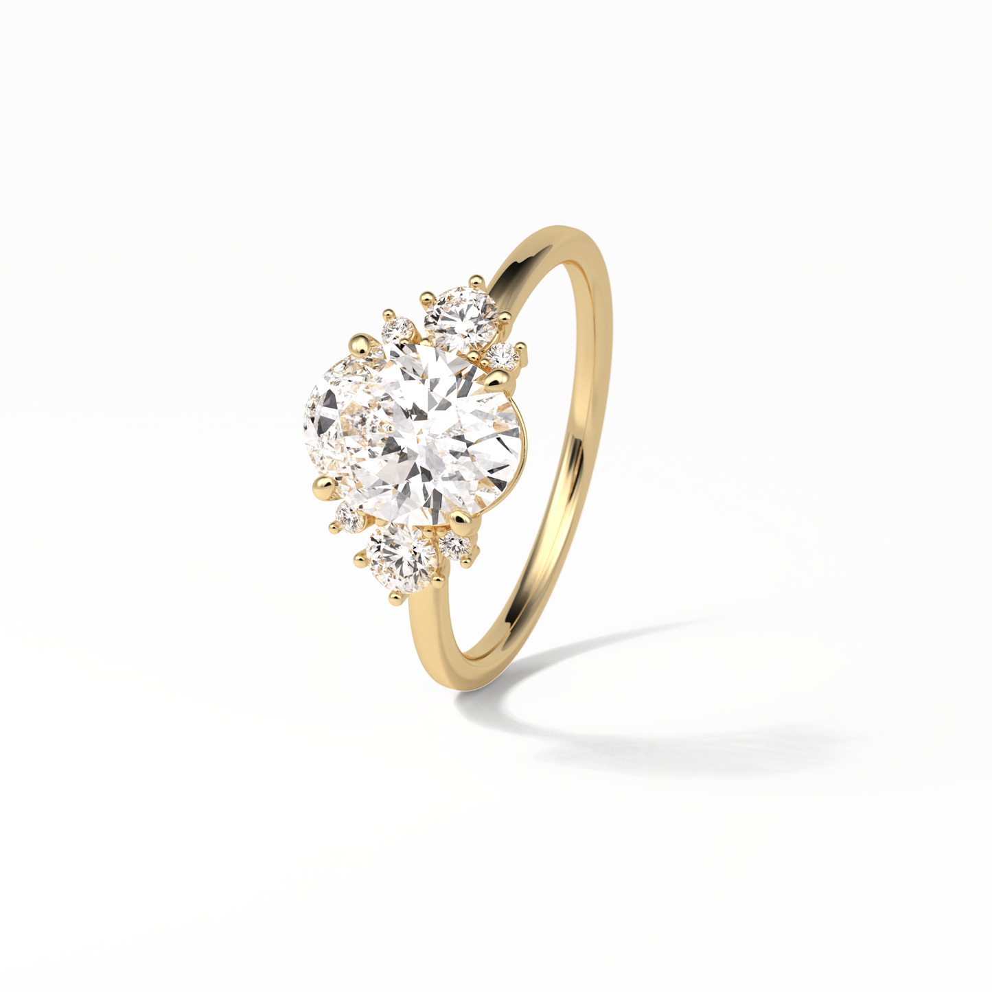 1.91 CT Oval Cut Three Stones Style Moissanite Engagement Ring