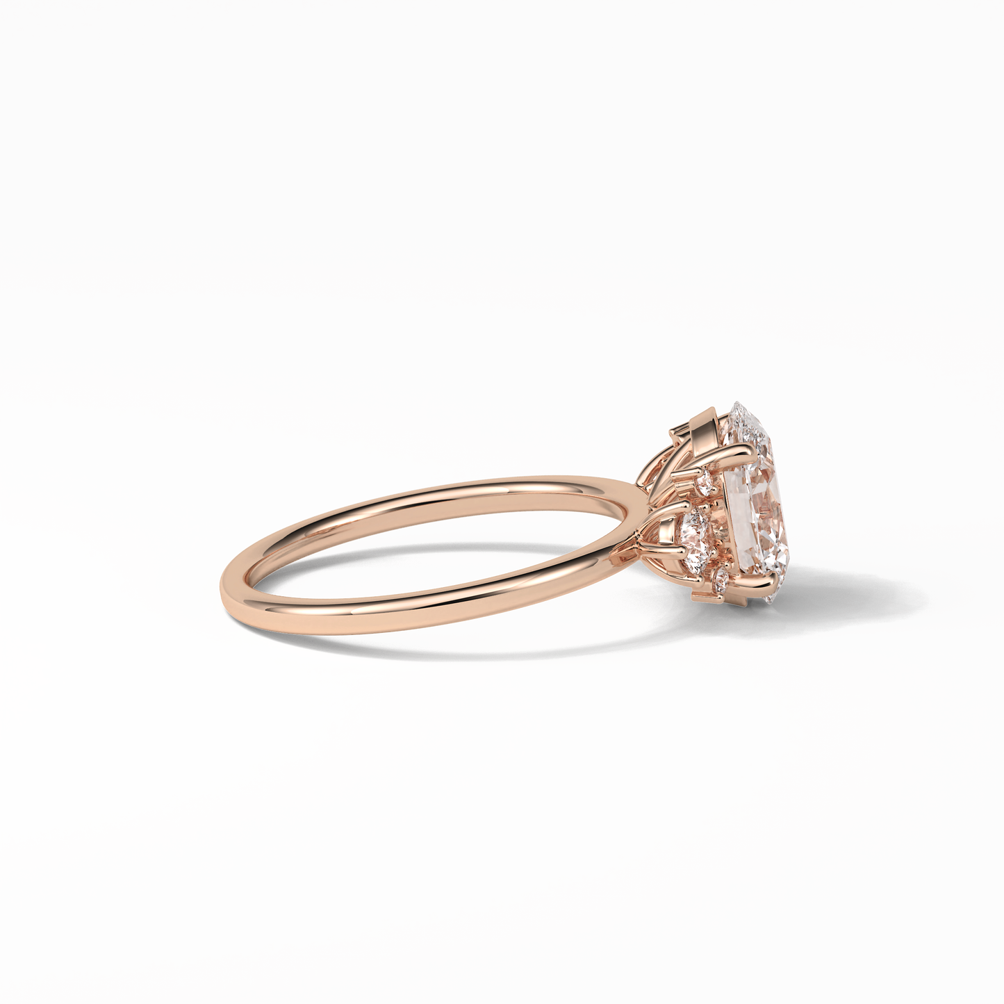 1.91 CT Oval Cut Three Stones Style Moissanite Engagement Ring
