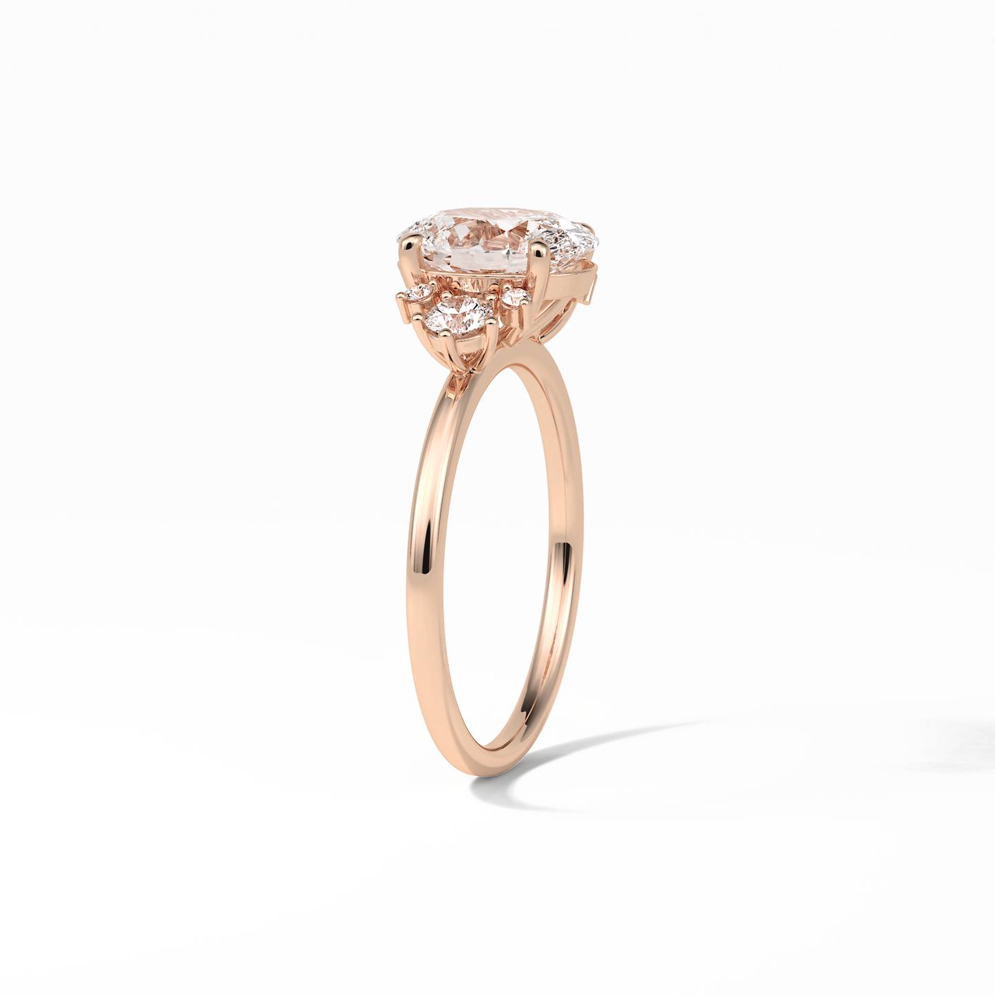 1.91 CT Oval Cut Three Stones Style Moissanite Engagement Ring