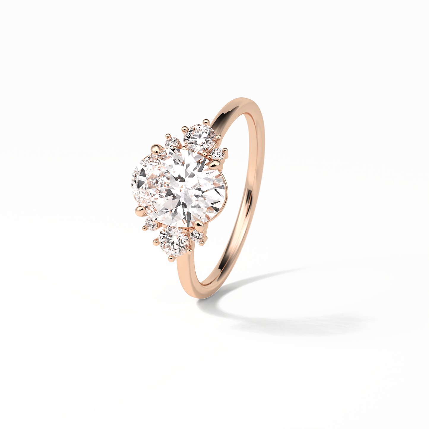 1.91 CT Oval Cut Three Stones Style Moissanite Engagement Ring