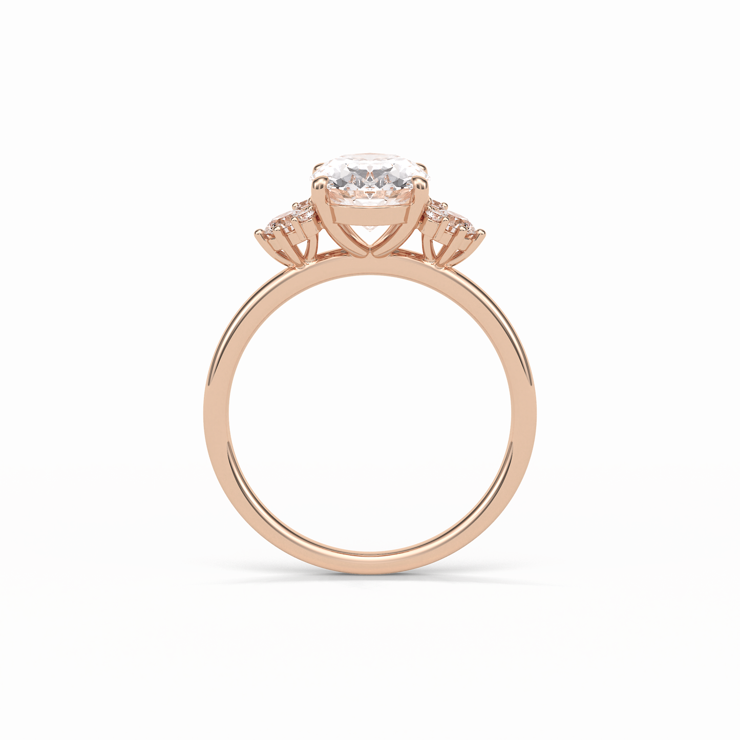 1.91 CT Oval Cut Three Stones Style Moissanite Engagement Ring