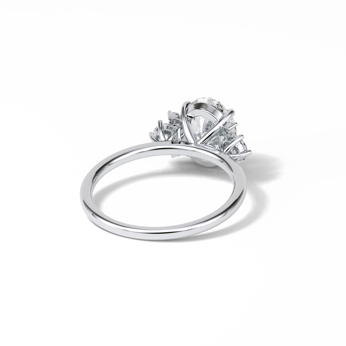 1.91 CT Oval Cut Three Stones Style Moissanite Engagement Ring