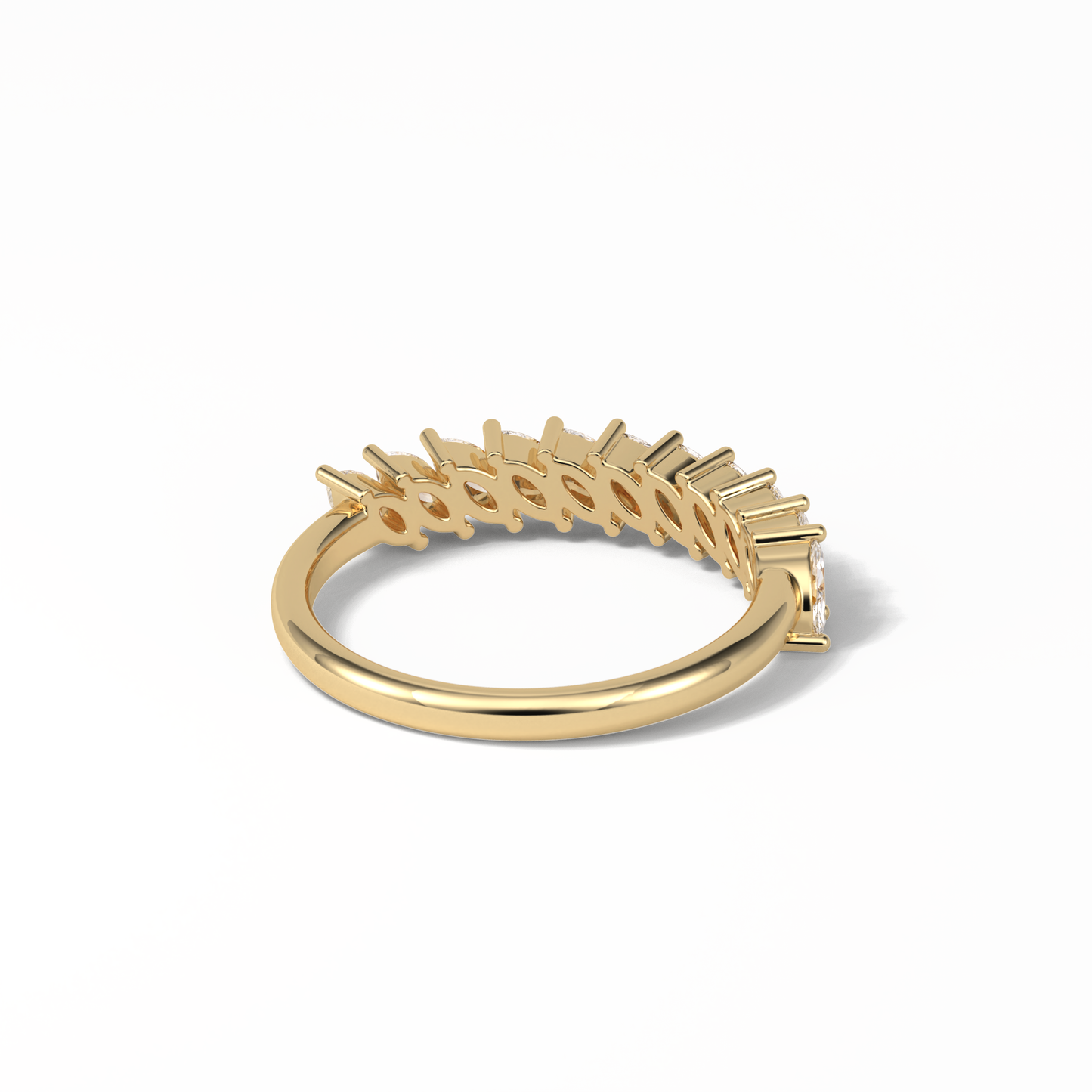 0.78 TCW Marquise Shaped Wedding Band