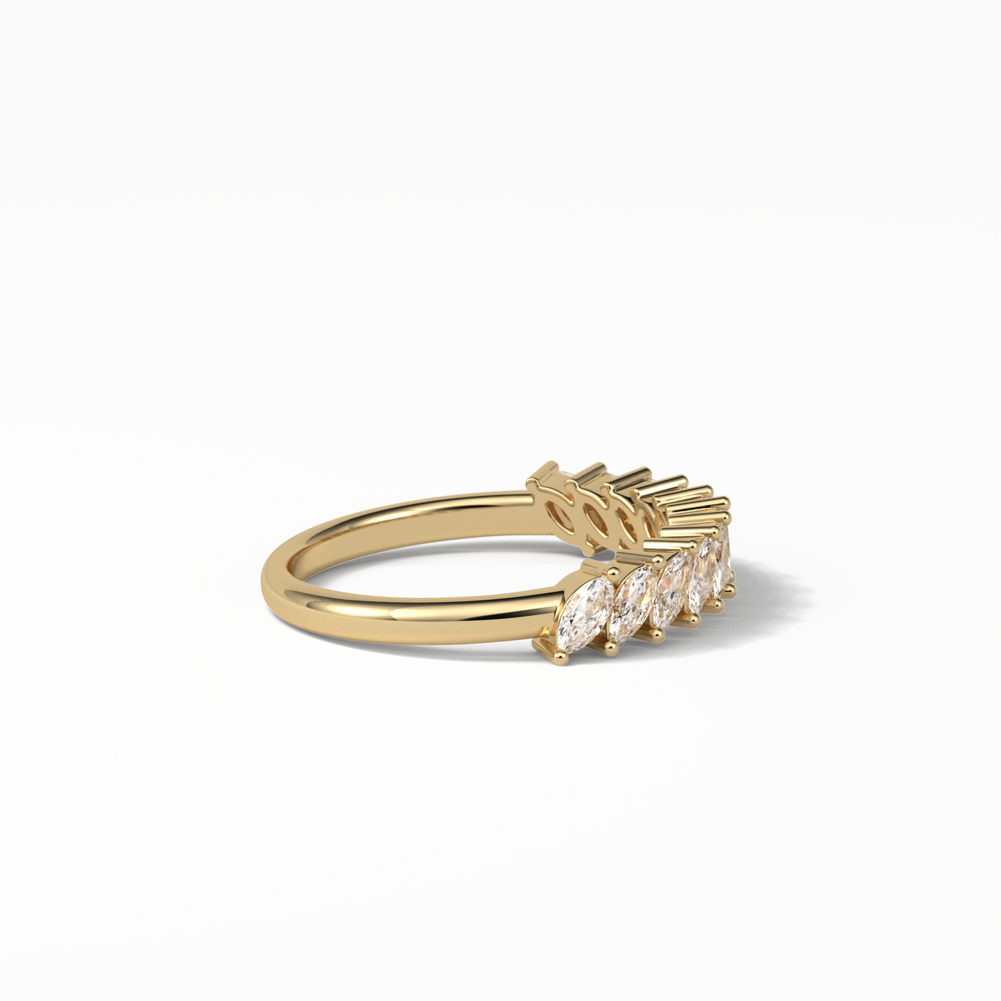 0.78 TCW Marquise Shaped Wedding Band