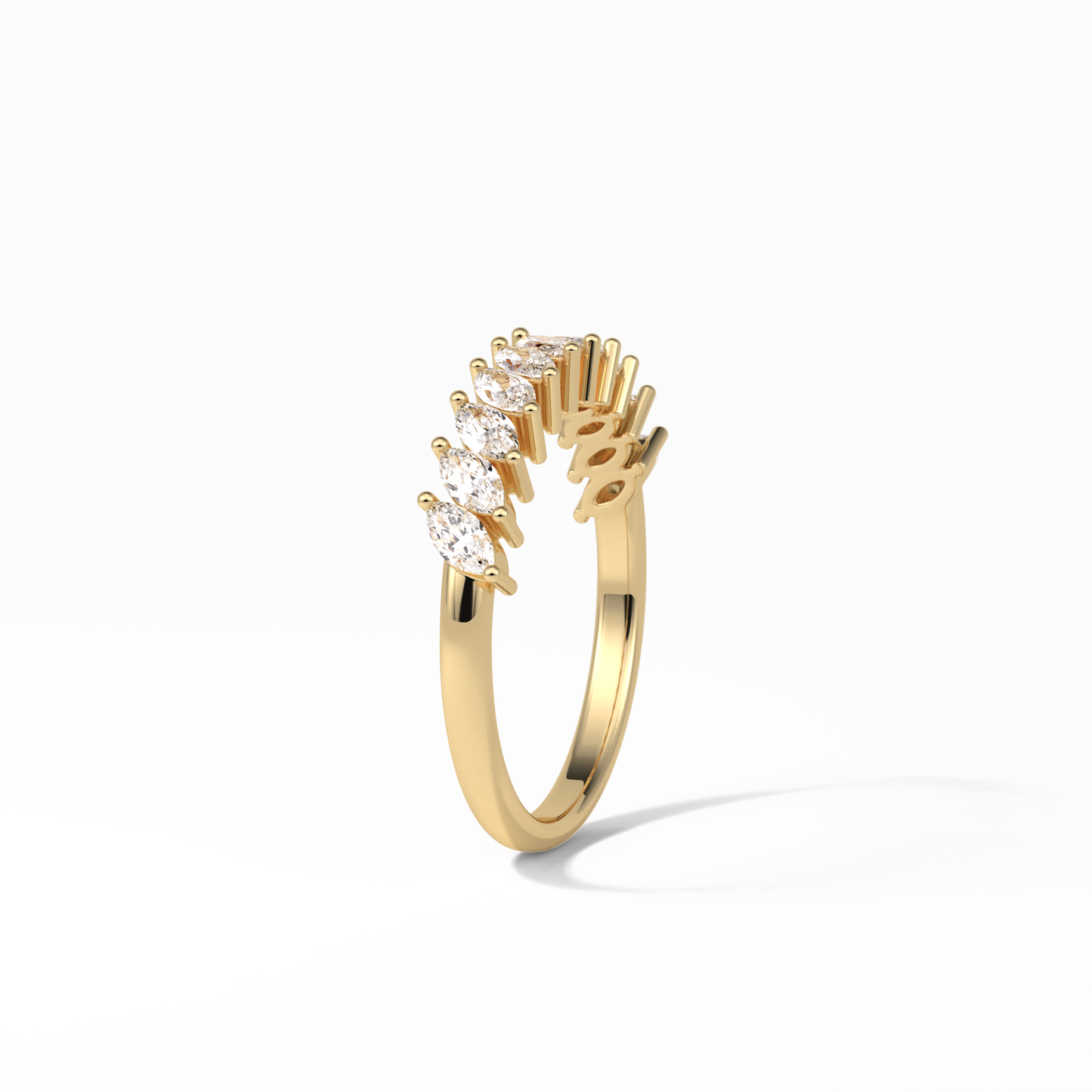 0.78 TCW Marquise Shaped Wedding Band