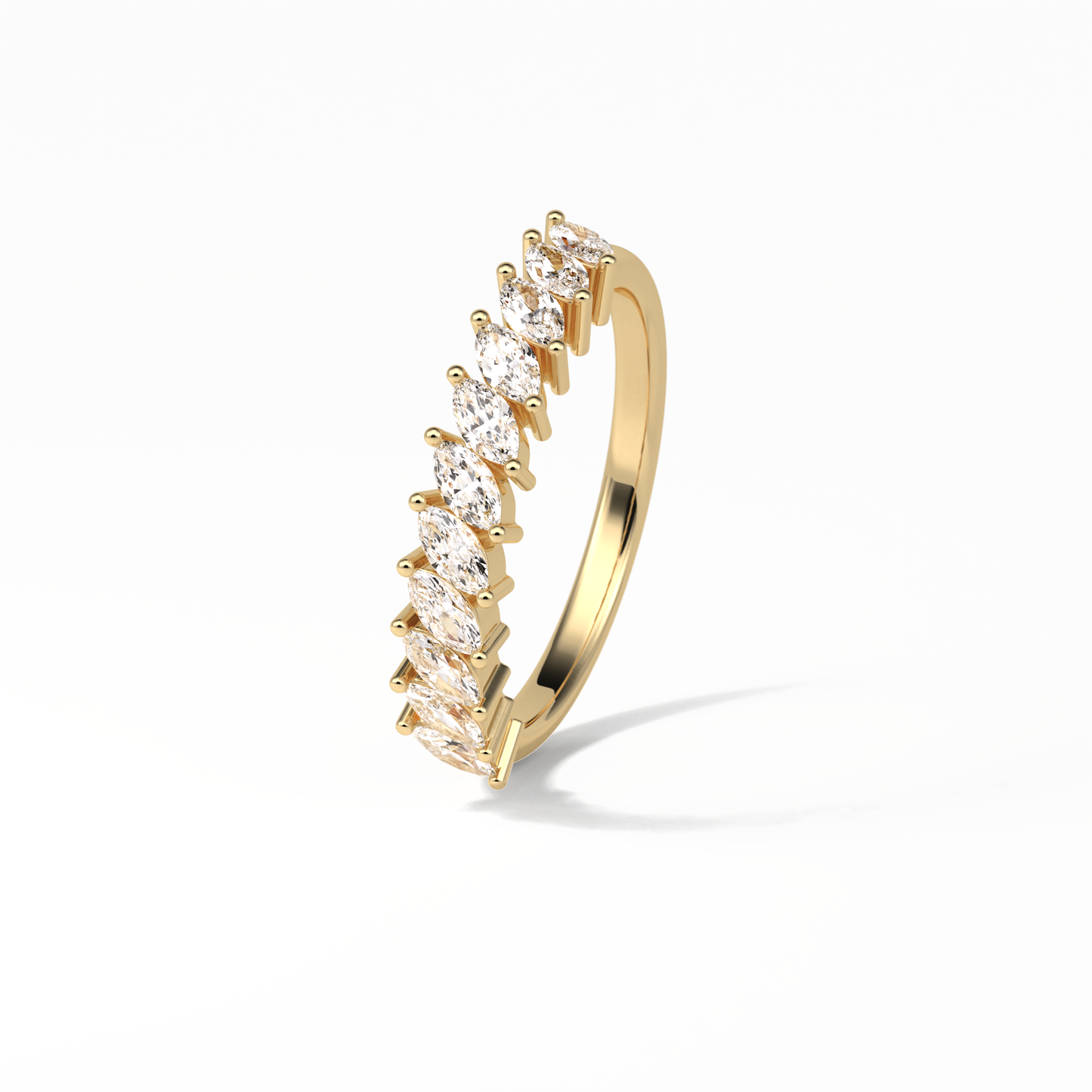 0.78 TCW Marquise Shaped Wedding Band