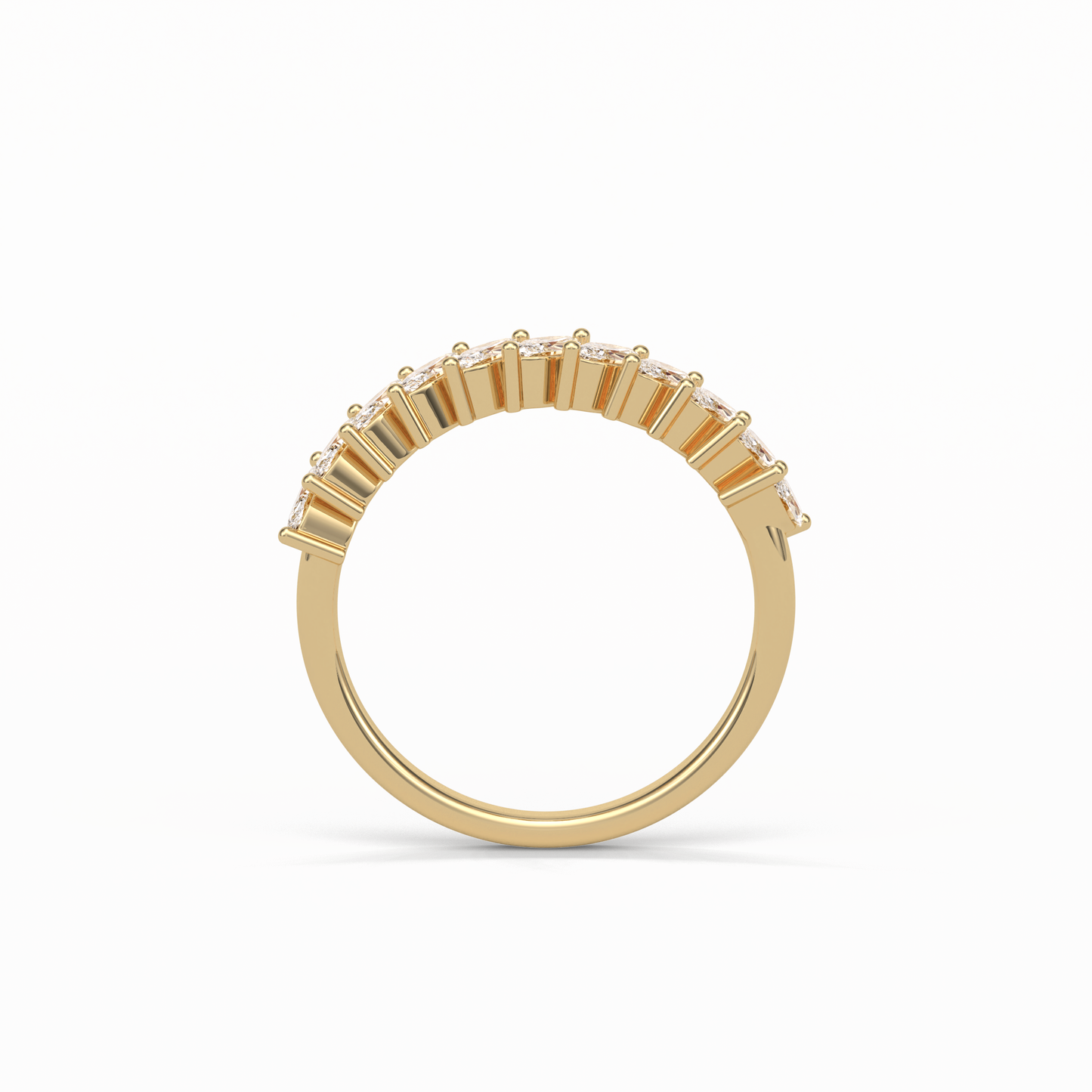 0.78 TCW Marquise Shaped Wedding Band