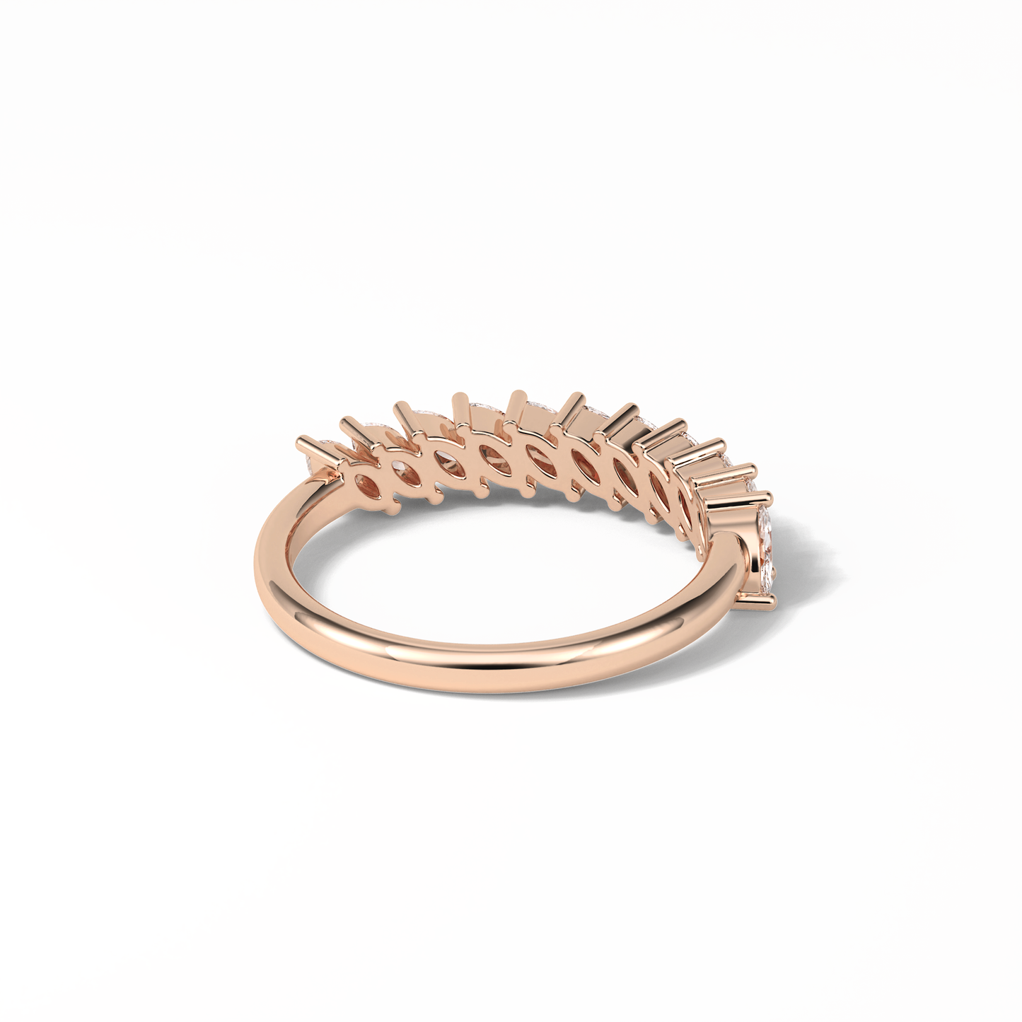 0.78 TCW Marquise Shaped Wedding Band