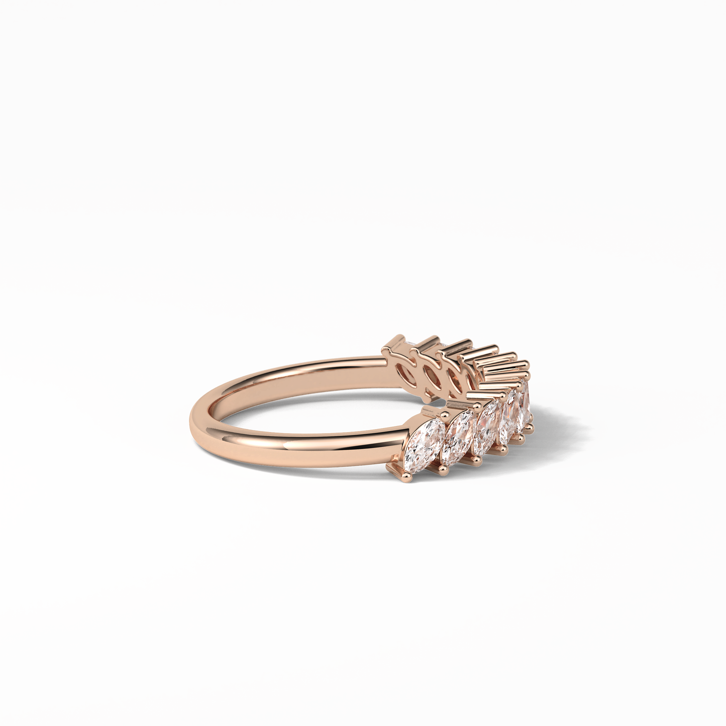 0.78 TCW Marquise Shaped Wedding Band