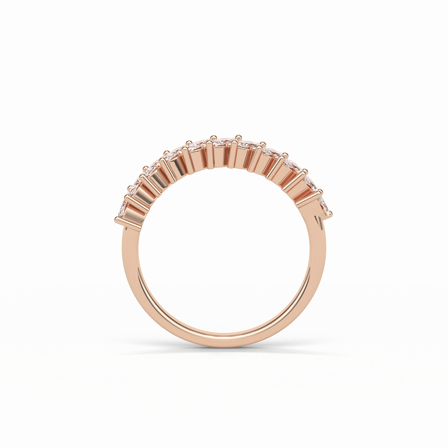 0.78 TCW Marquise Shaped Wedding Band
