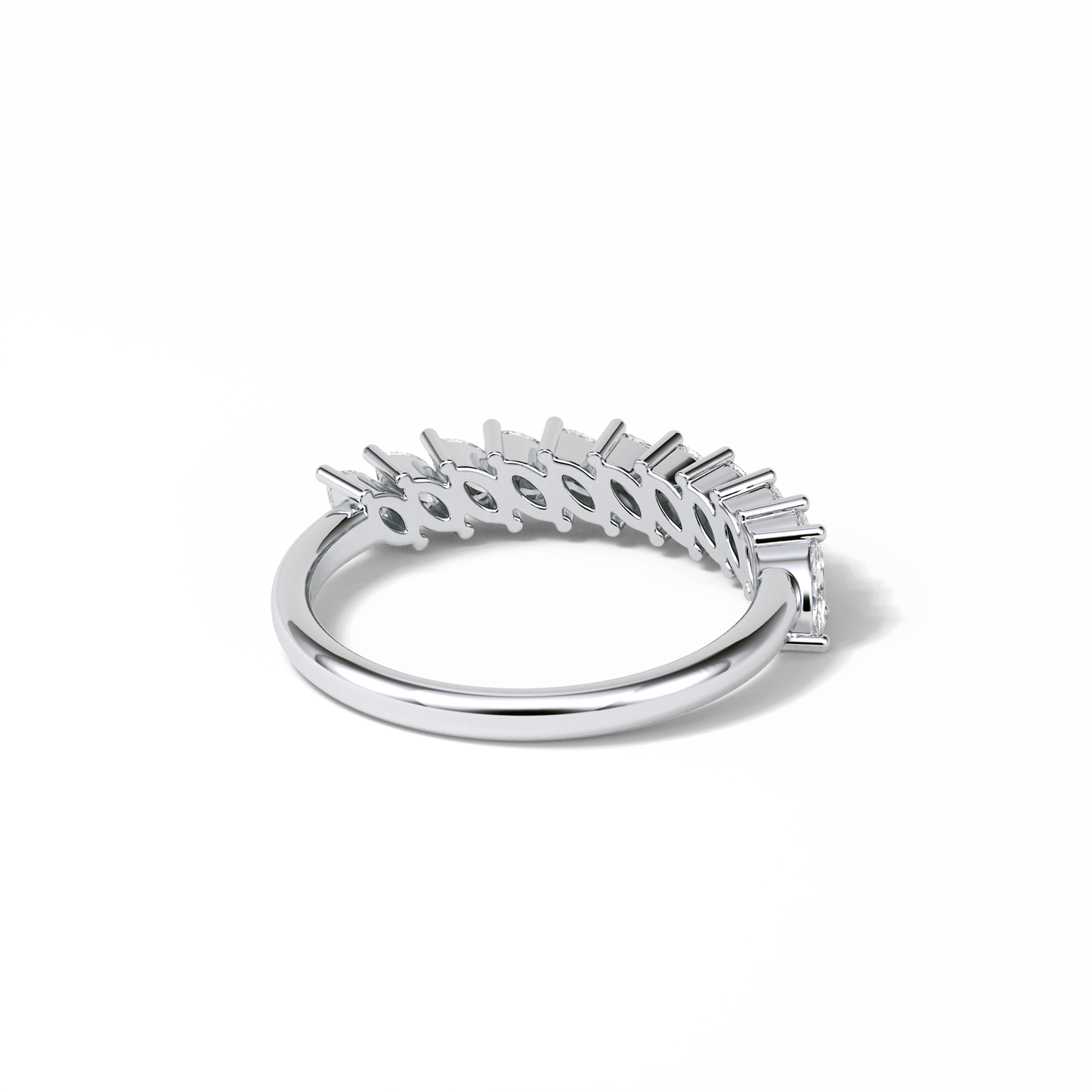 0.78 TCW Marquise Shaped Wedding Band