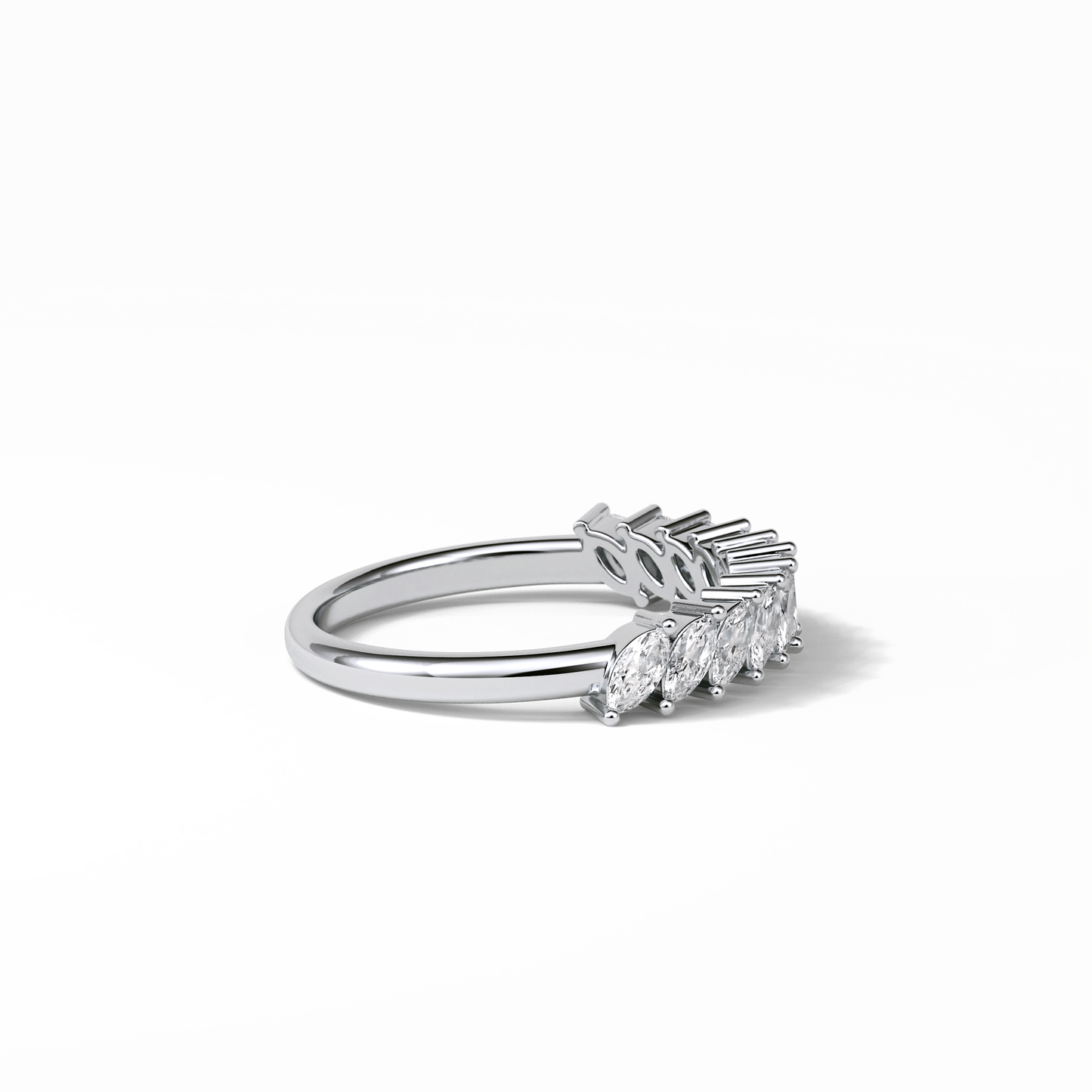 0.78 TCW Marquise Shaped Wedding Band