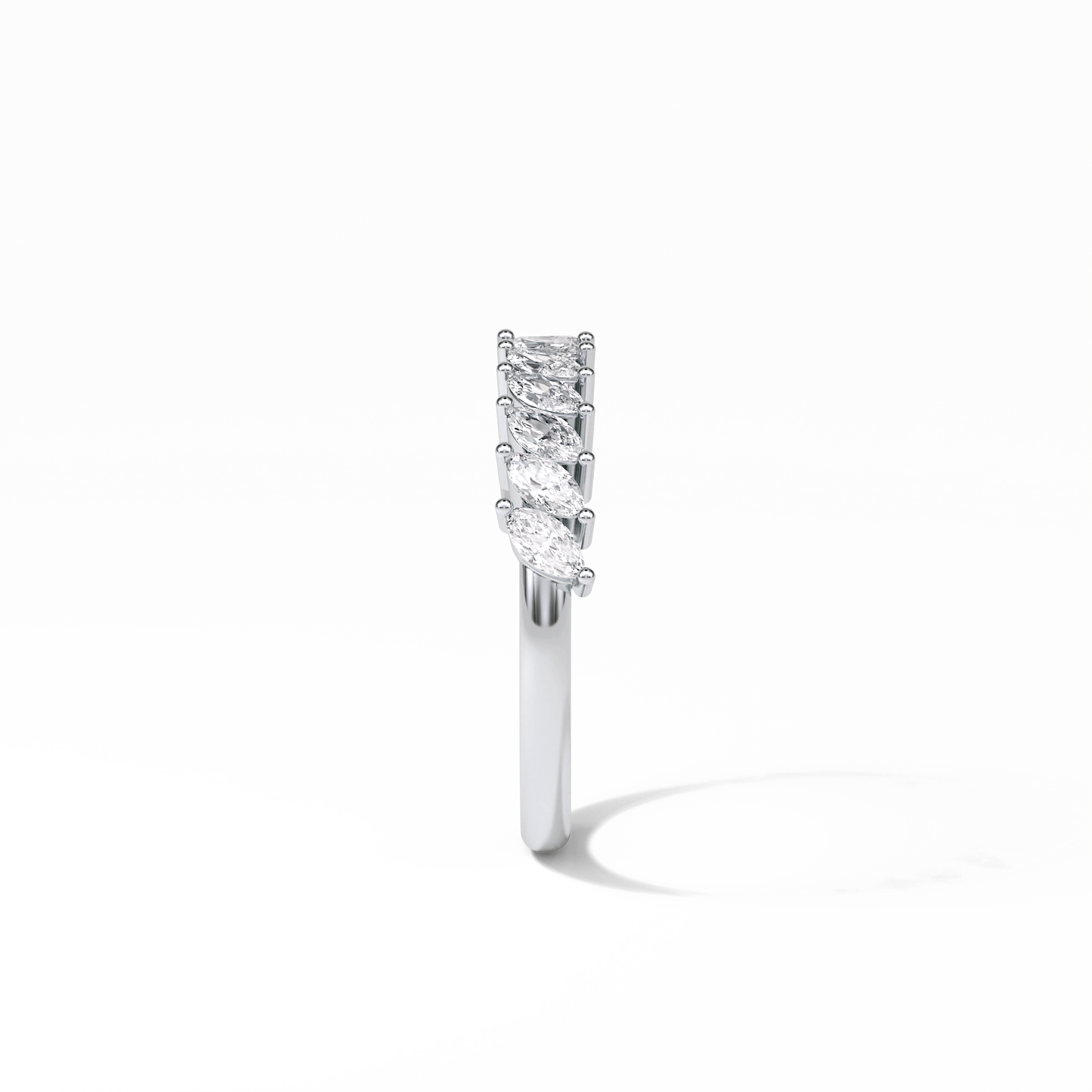0.78 TCW Marquise Shaped Wedding Band