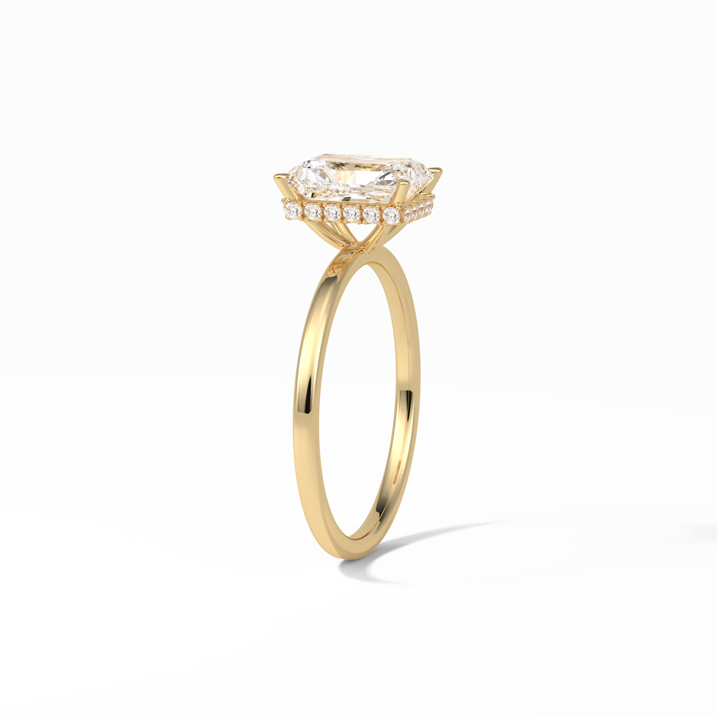 1.67 CT Radiant Cut Hidden Halo Style Moissanite Engagement Ring 11