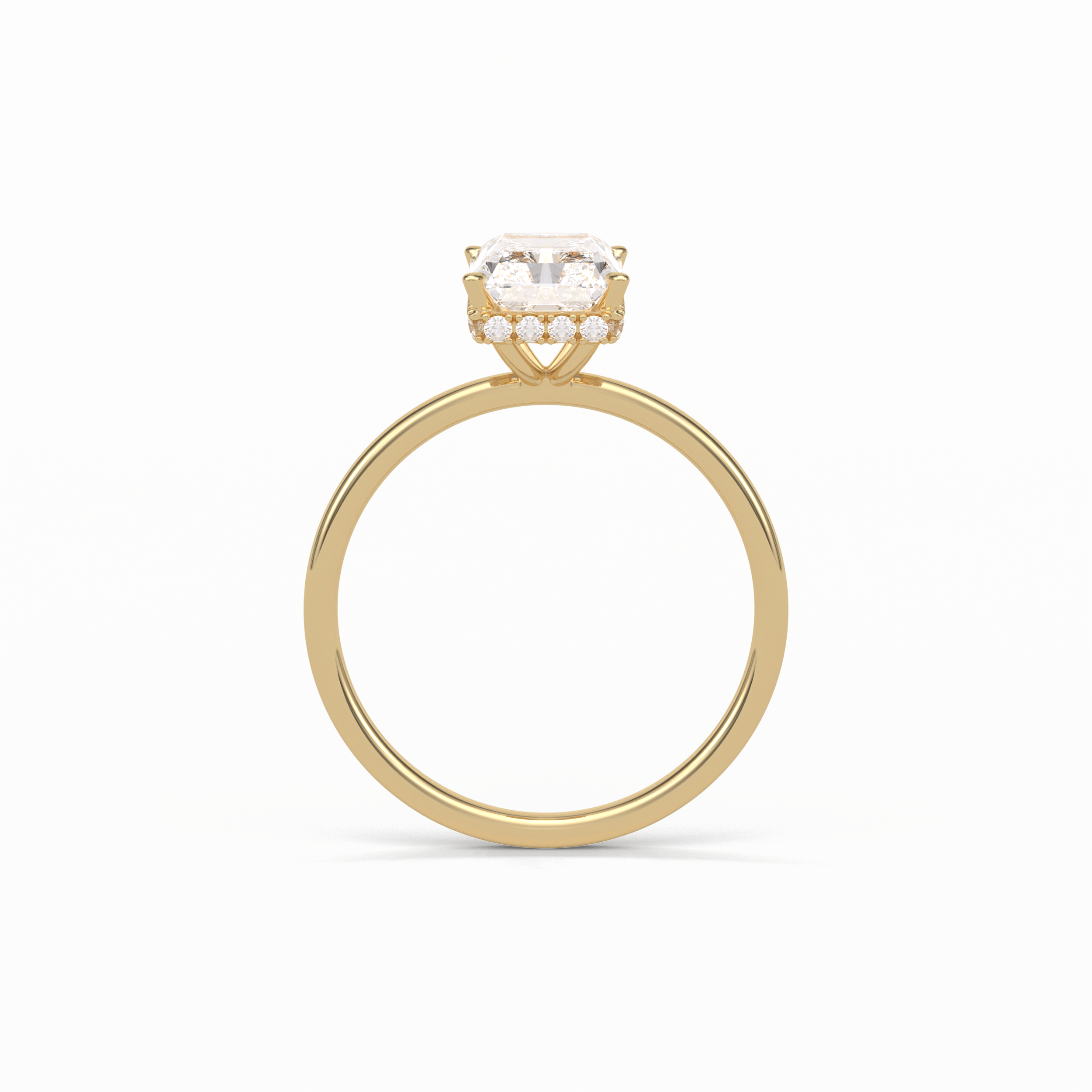 1.67 CT Radiant Cut Hidden Halo Style Moissanite Engagement Ring 10