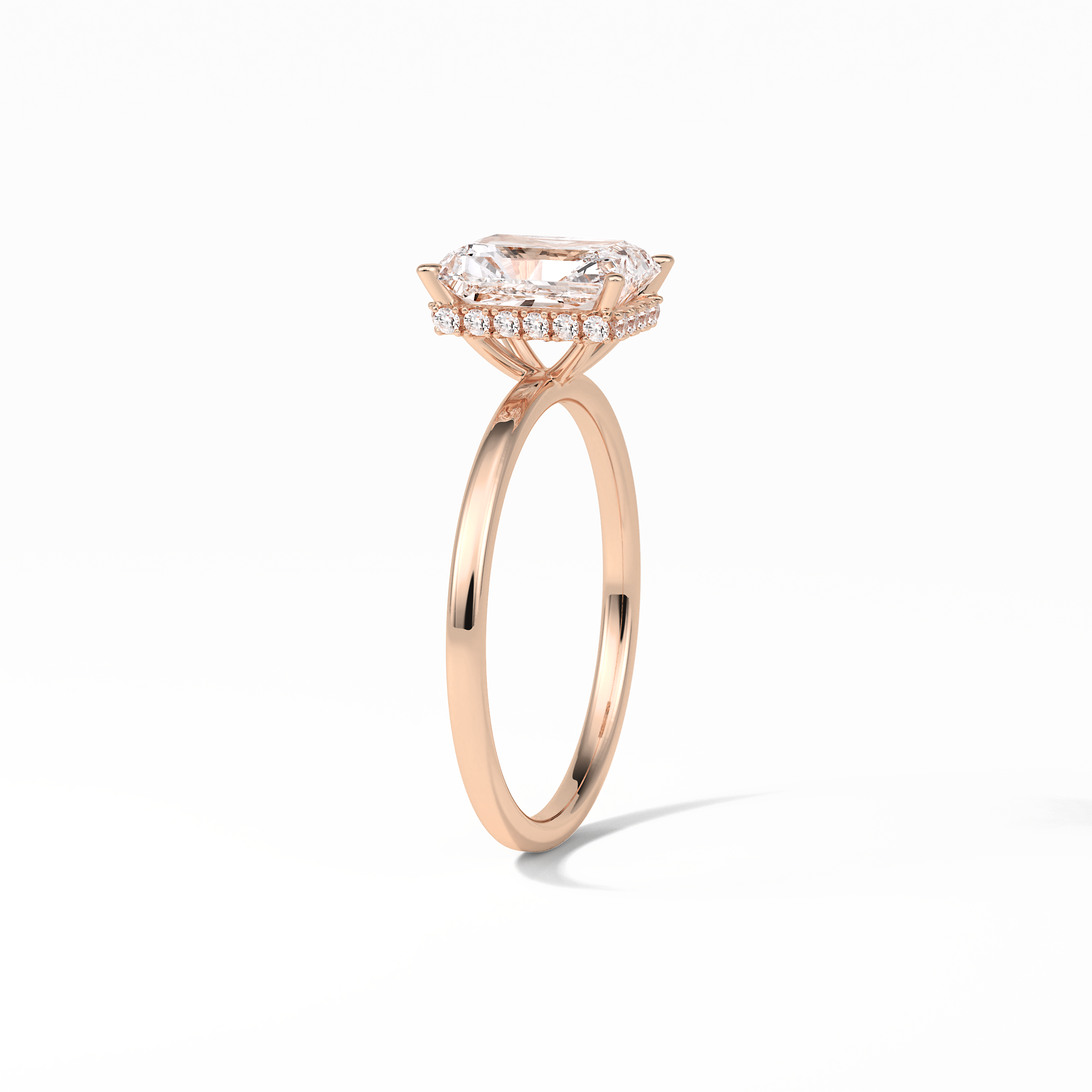 1.67 CT Radiant Cut Hidden Halo Style Moissanite Engagement Ring 18