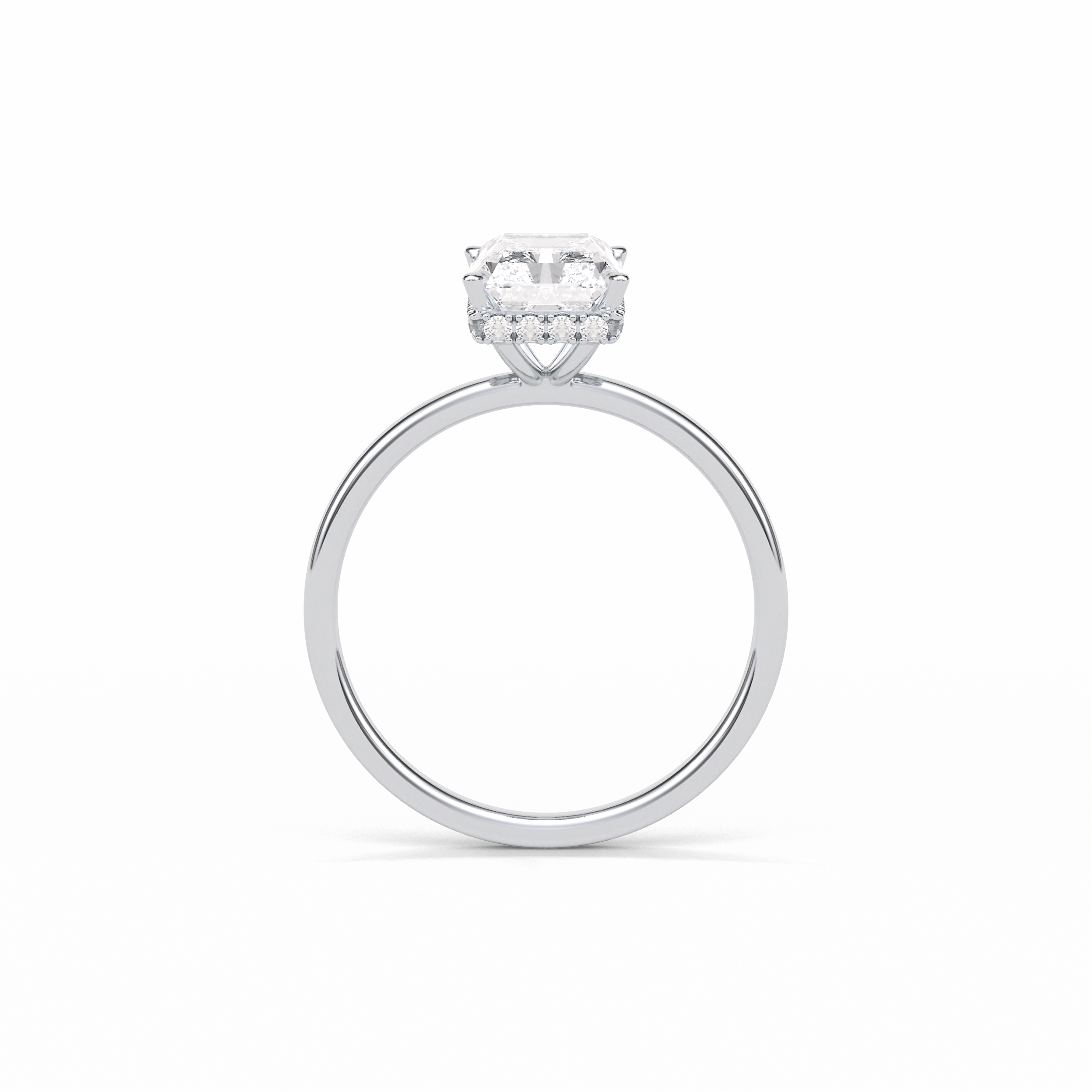 1.67 CT Radiant Cut Hidden Halo Style Moissanite Engagement Ring 7