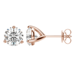 0.50 CT-4.0 CT Round Solitaire CVD F/VS Diamond Earrings 8
