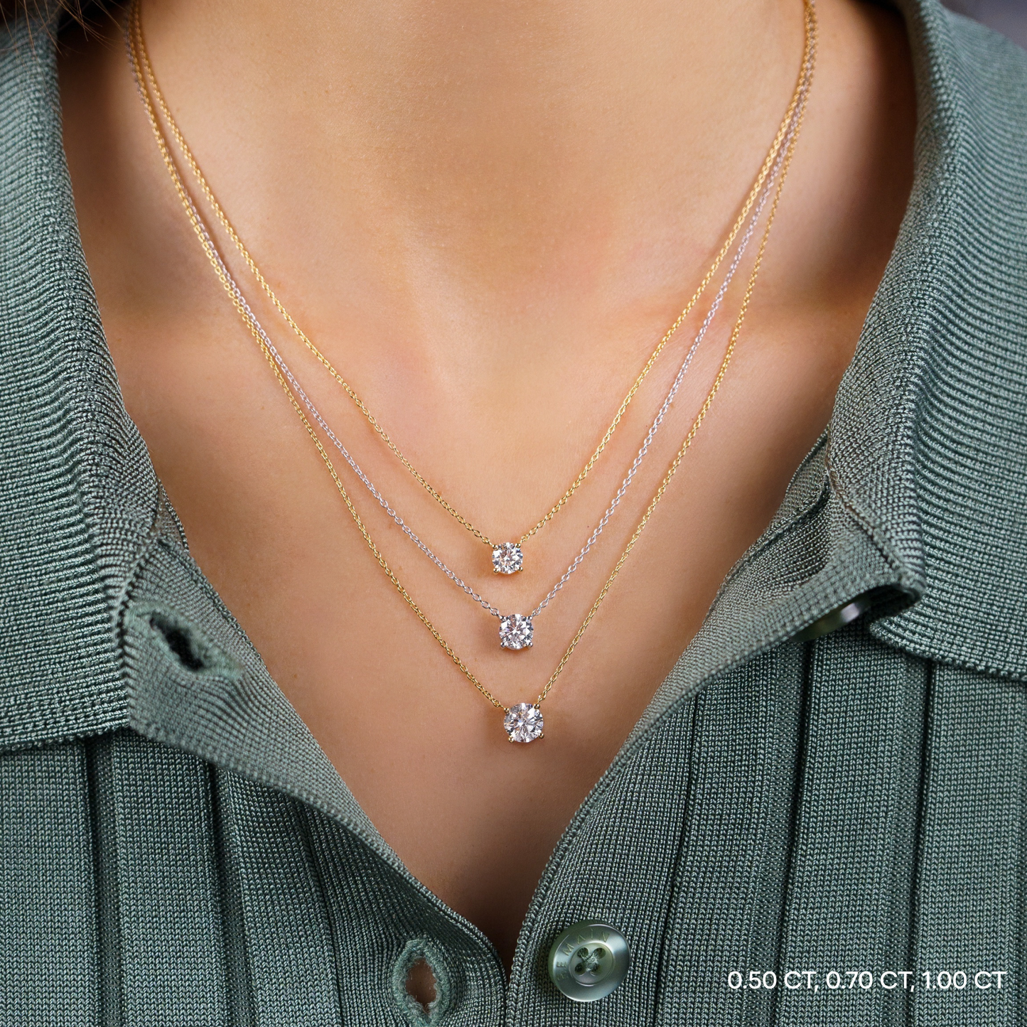 0.50 CT Round Solitaire CVD F/VS Diamond Necklace 4