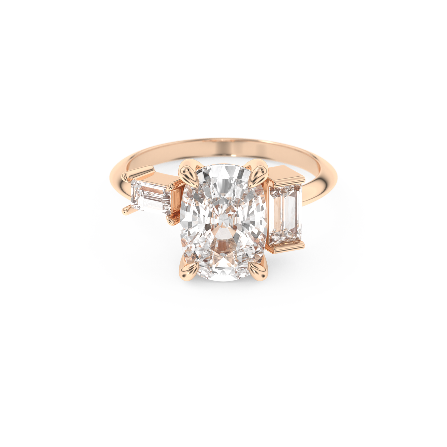 Kaley Cuoco – Inspired 2.0 Carat Cushion Cut Three Stones Moissanite