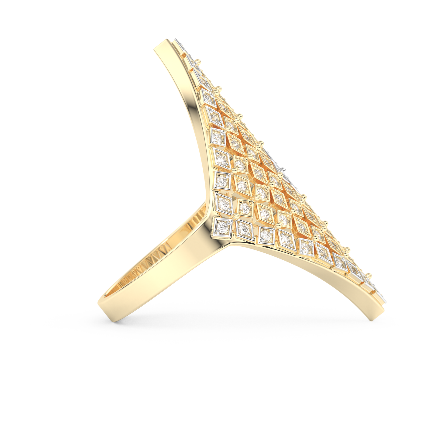 Honey Comb Style Wedding Band with 0.37 CT Round Cut Moissanite – Yellow, White, or Rose Gold