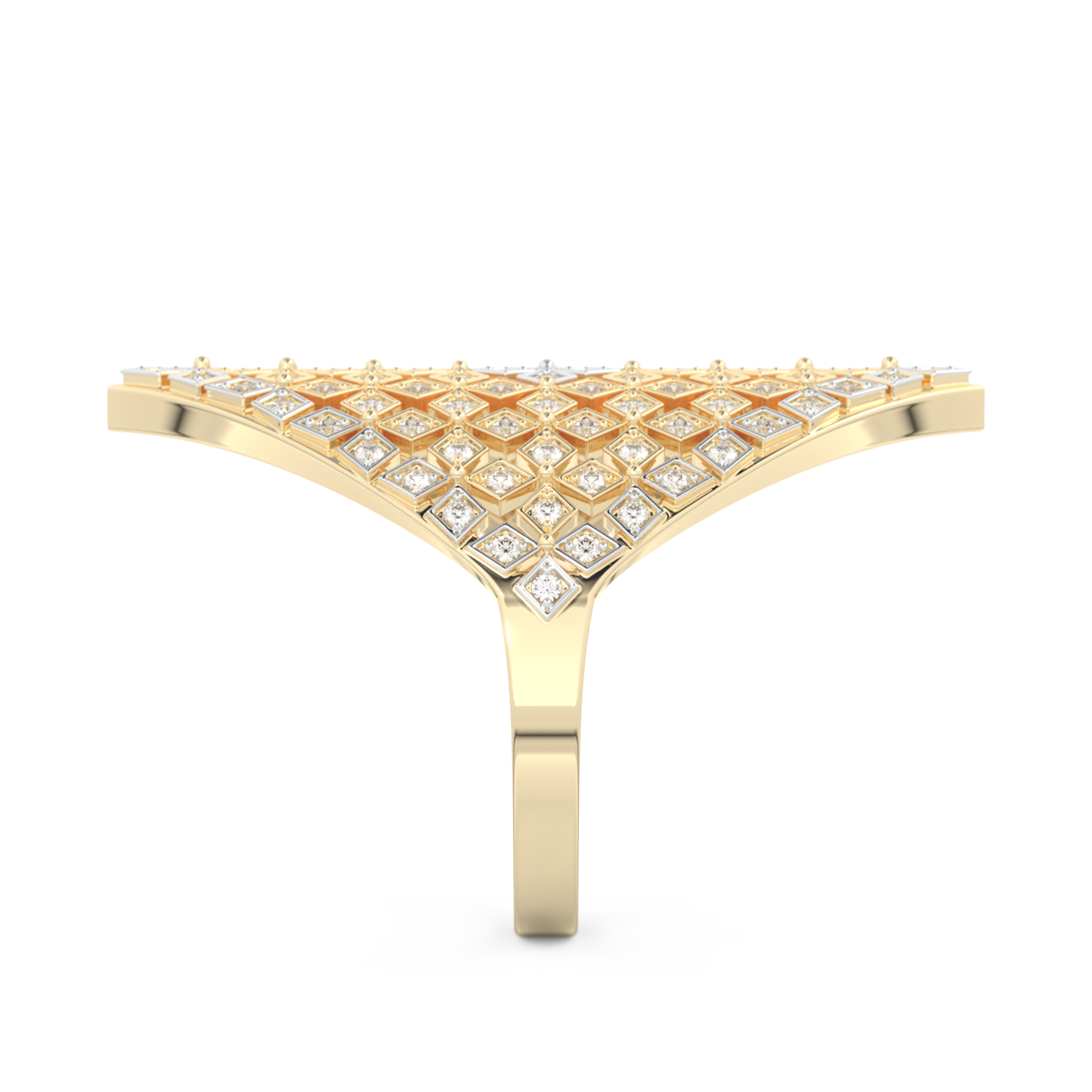 Honey Comb Style Wedding Band with 0.37 CT Round Cut Moissanite – Yellow, White, or Rose Gold