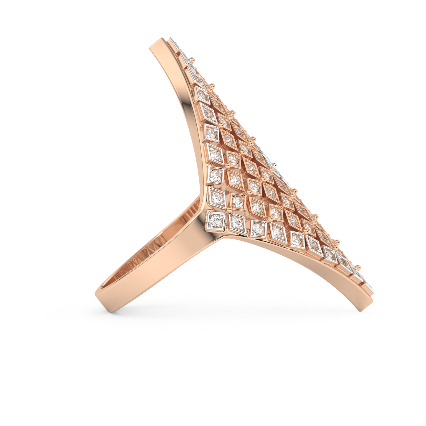 Honey Comb Style Wedding Band with 0.37 CT Round Cut Moissanite – Yellow, White, or Rose Gold