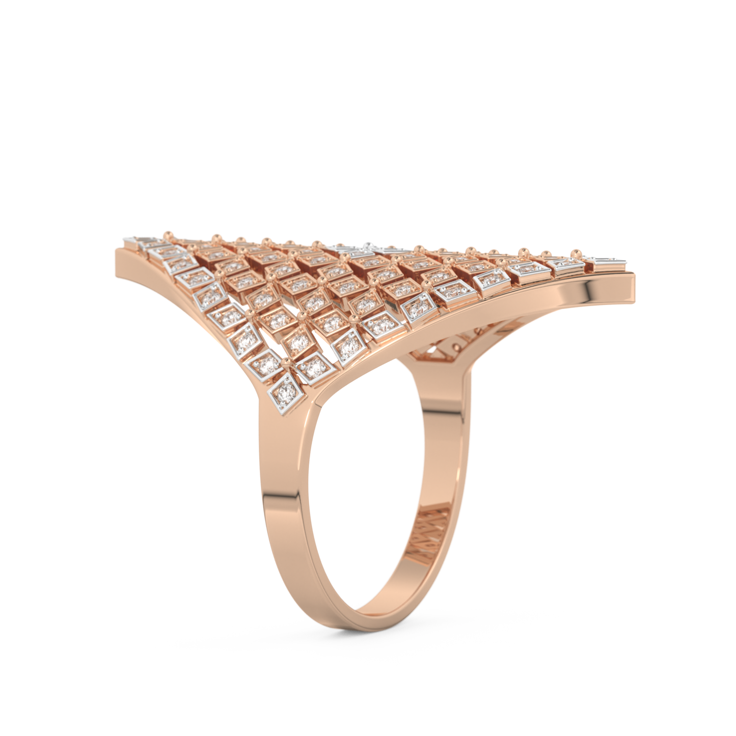 Honey Comb Style Wedding Band with 0.37 CT Round Cut Moissanite – Yellow, White, or Rose Gold