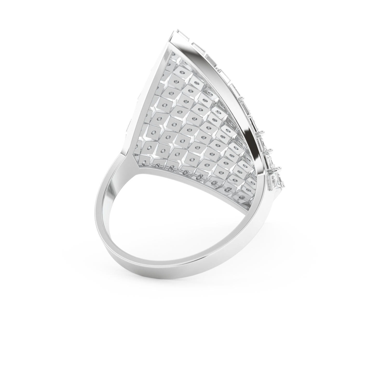 Honey Comb Style Wedding Band with 0.37 CT Round Cut Moissanite – Yellow, White, or Rose Gold