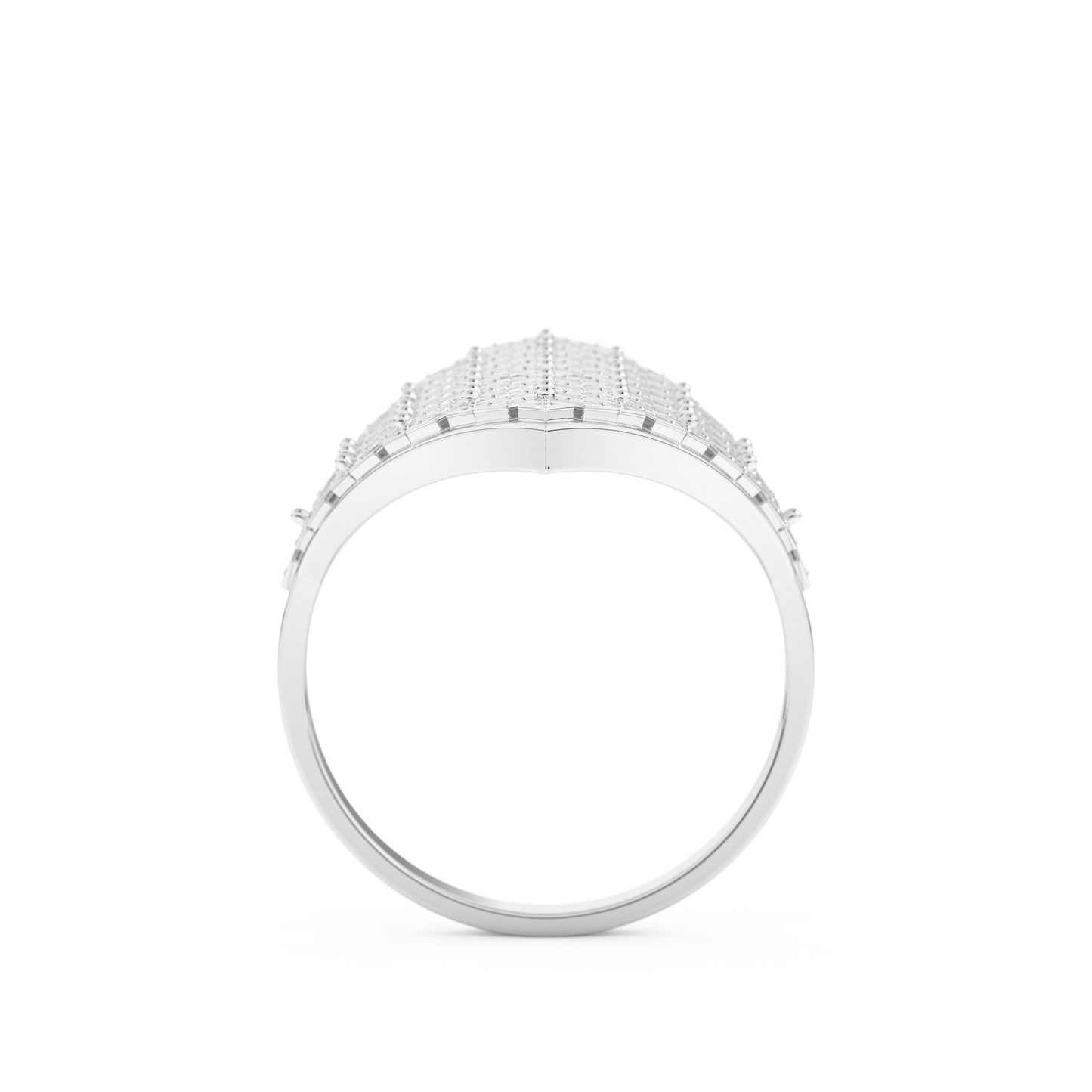 Honey Comb Style Wedding Band with 0.37 CT Round Cut Moissanite – Yellow, White, or Rose Gold