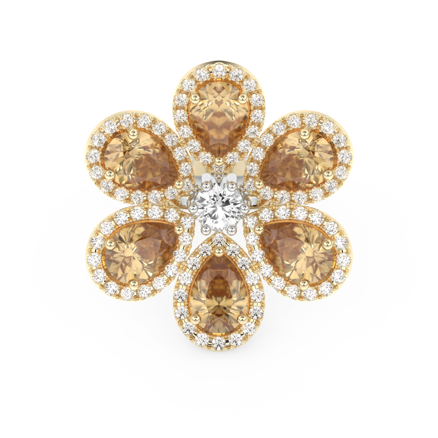 Half Eternity Wedding Band with 6.20 CT Round and Pear Cut Moissanite – Yellow, White, or Rose Gold