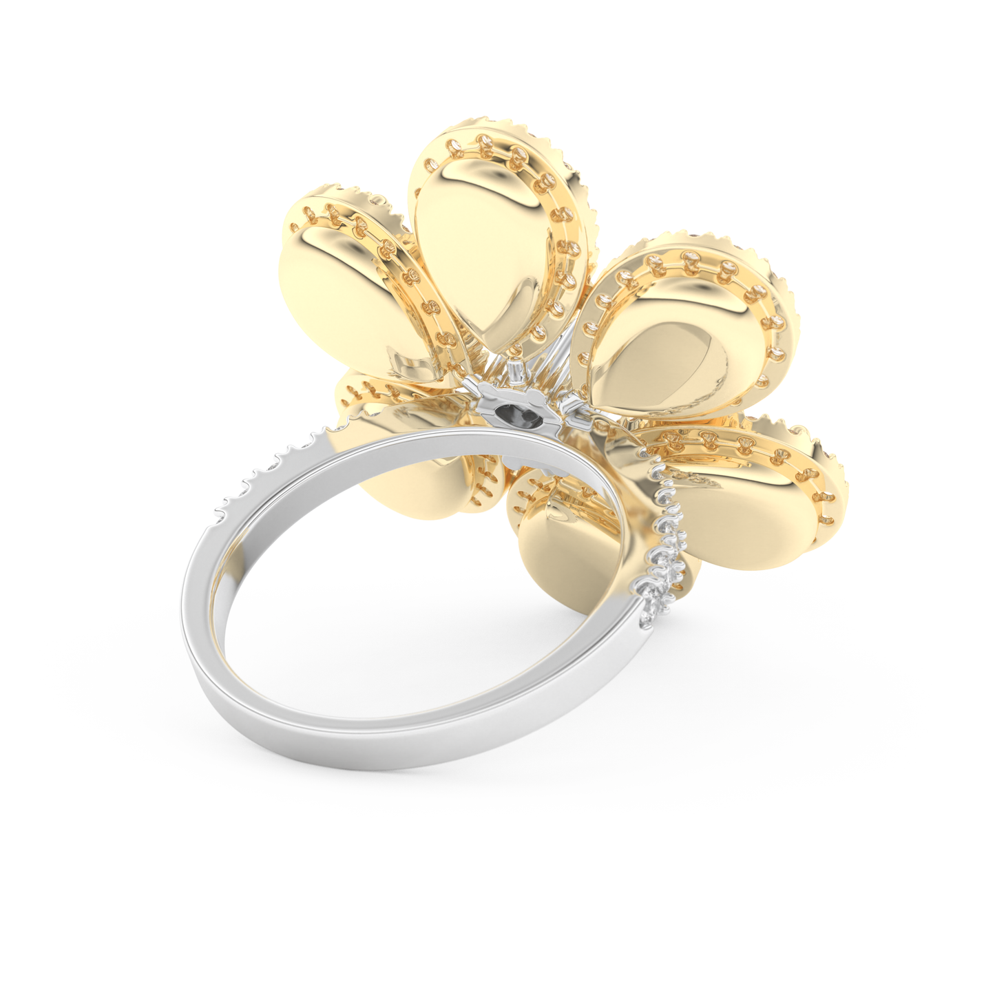 Half Eternity Wedding Band with 6.20 CT Round and Pear Cut Moissanite – Yellow, White, or Rose Gold