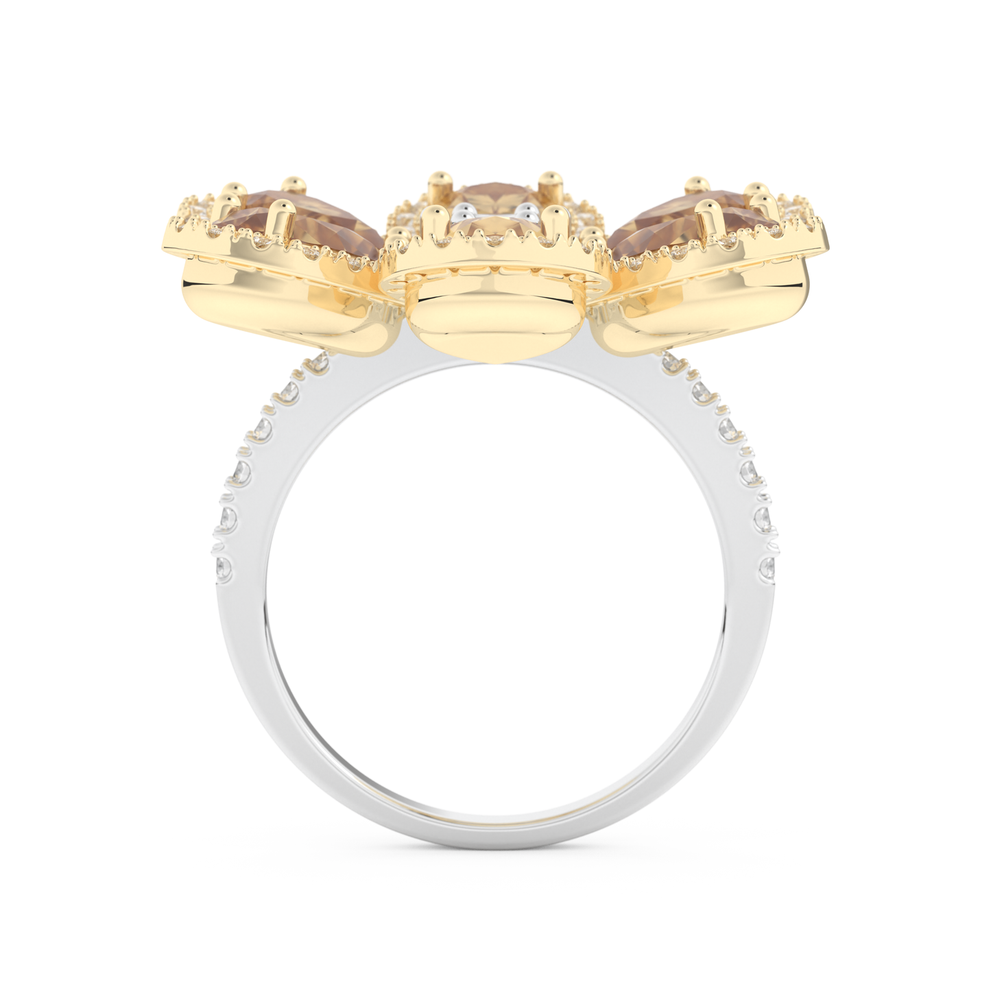 Half Eternity Wedding Band with 6.20 CT Round and Pear Cut Moissanite – Yellow, White, or Rose Gold