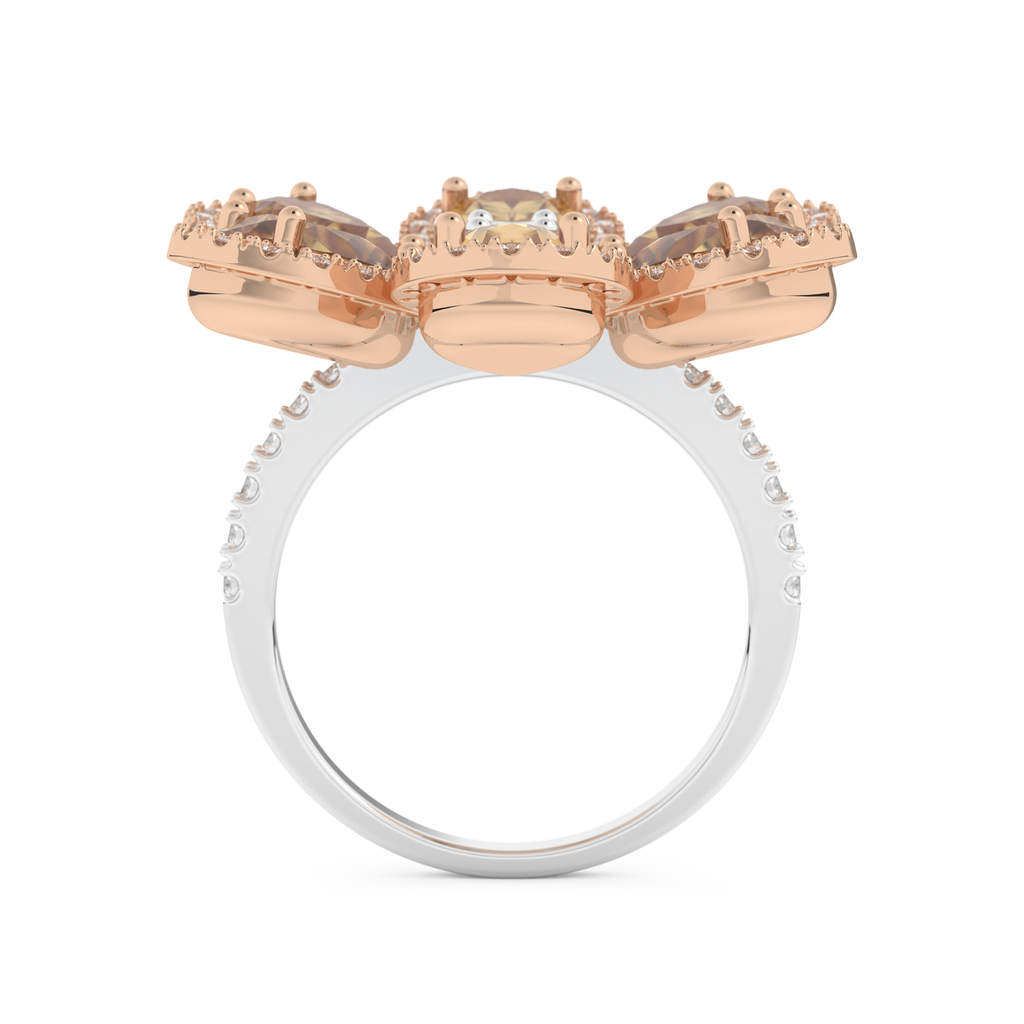 Half Eternity Wedding Band with 6.20 CT Round and Pear Cut Moissanite – Yellow, White, or Rose Gold