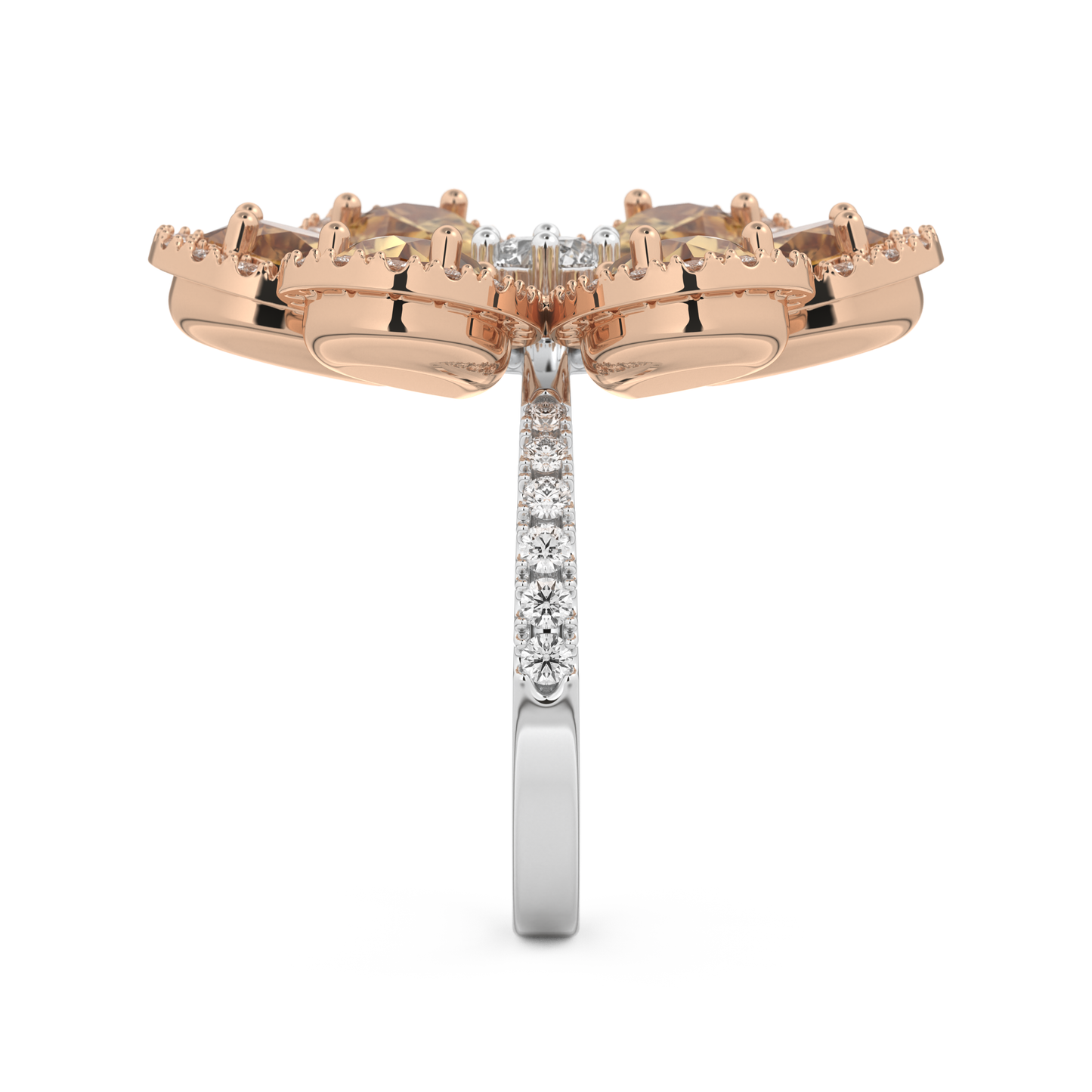 Half Eternity Wedding Band with 6.20 CT Round and Pear Cut Moissanite – Yellow, White, or Rose Gold