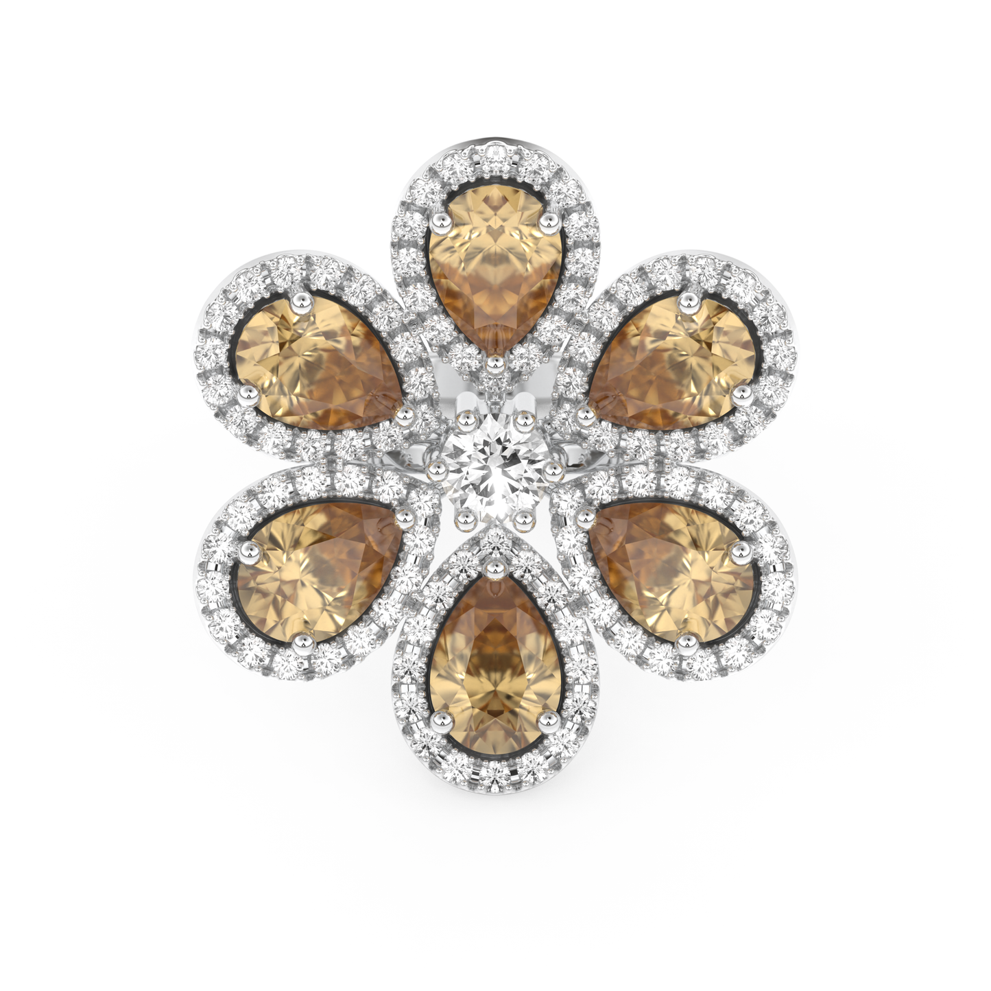 Half Eternity Wedding Band with 6.20 CT Round and Pear Cut Moissanite – Yellow, White, or Rose Gold