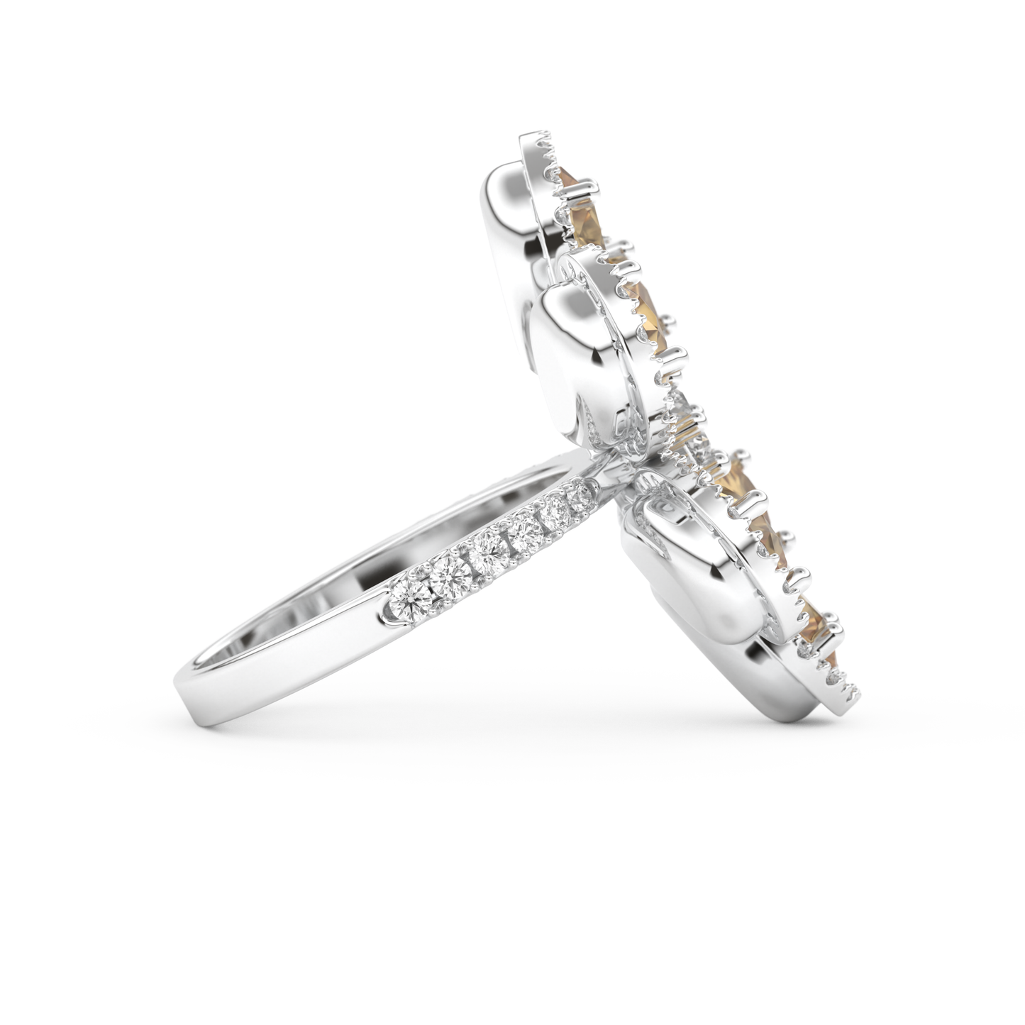 Half Eternity Wedding Band with 6.20 CT Round and Pear Cut Moissanite – Yellow, White, or Rose Gold