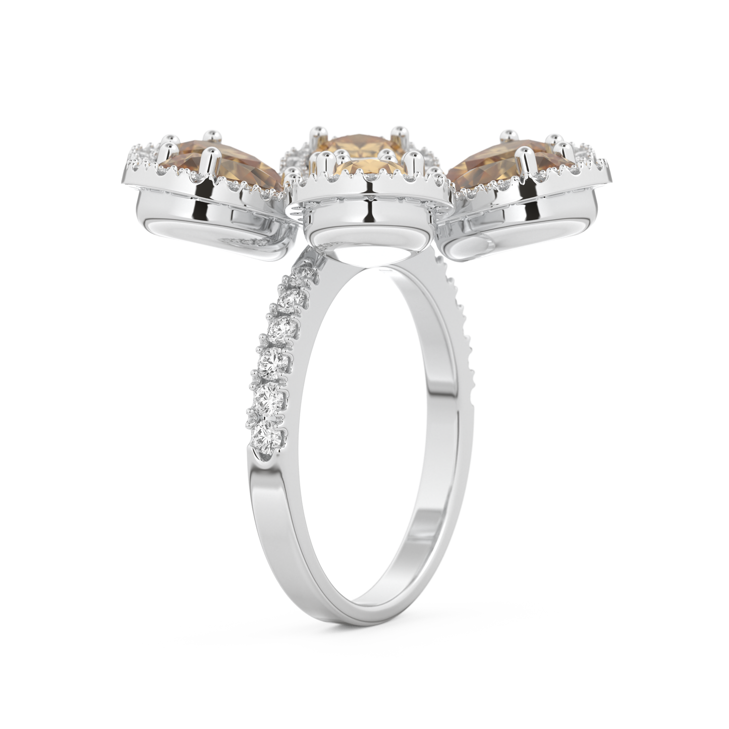 Half Eternity Wedding Band with 6.20 CT Round and Pear Cut Moissanite – Yellow, White, or Rose Gold