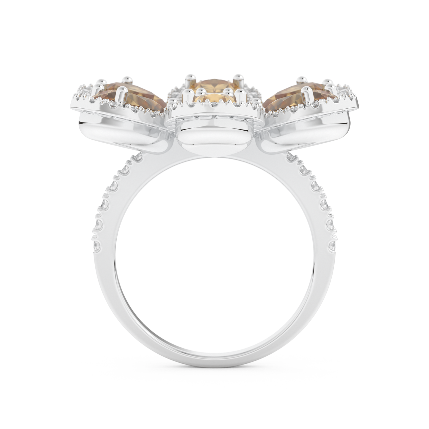 Half Eternity Wedding Band with 6.20 CT Round and Pear Cut Moissanite – Yellow, White, or Rose Gold