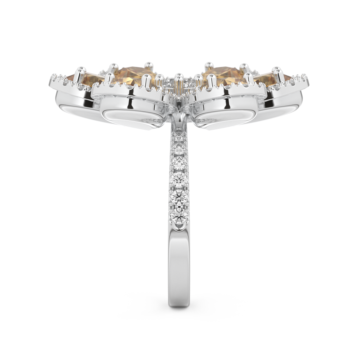Half Eternity Wedding Band with 6.20 CT Round and Pear Cut Moissanite – Yellow, White, or Rose Gold