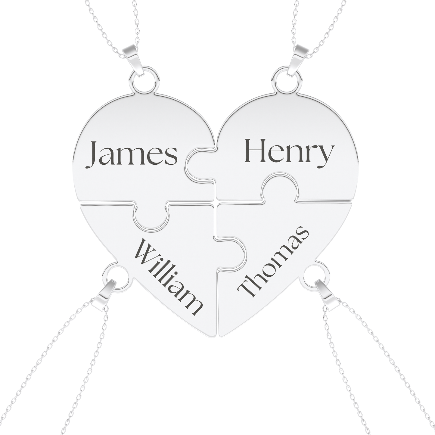 Custom Pendant Necklace – Split Heart and Puzzle