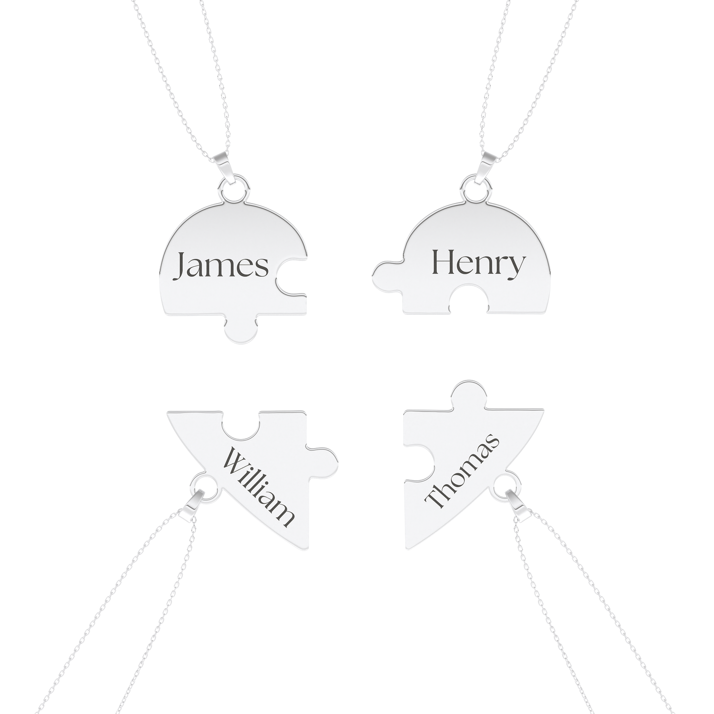 Custom Pendant Necklace – Split Heart and Puzzle