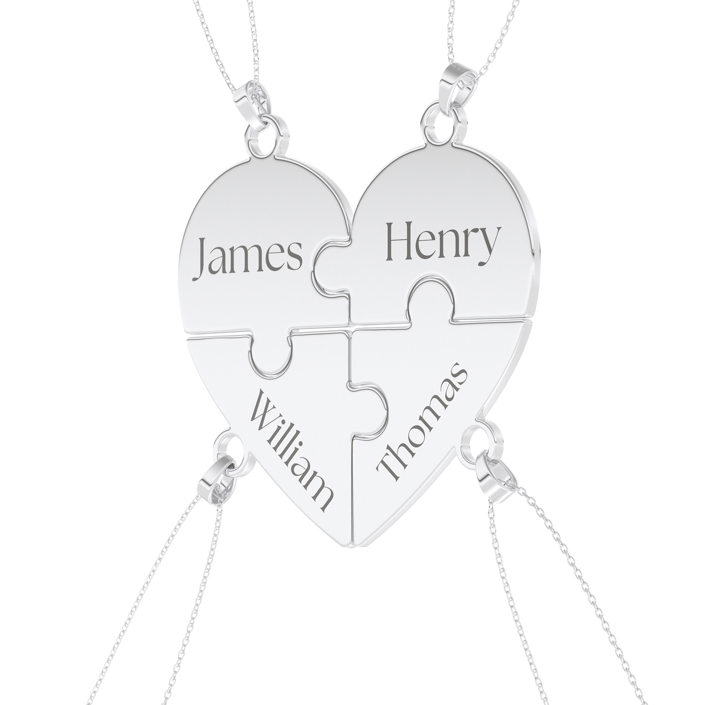 Custom Pendant Necklace – Split Heart and Puzzle