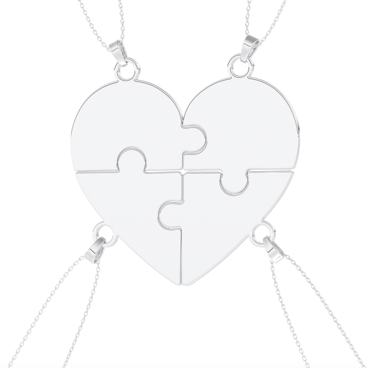 Custom Pendant Necklace – Split Heart and Puzzle