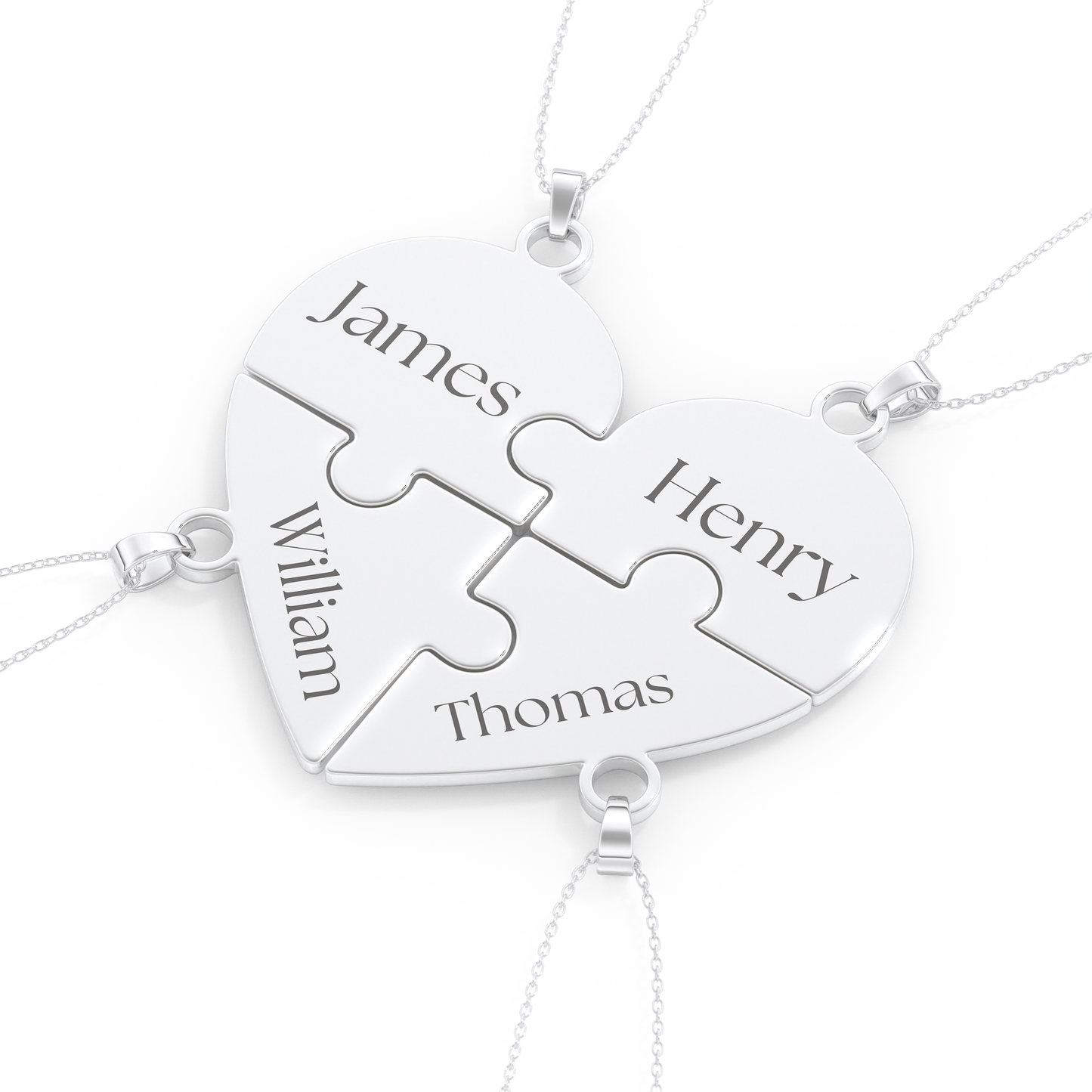 Custom Pendant Necklace – Split Heart and Puzzle
