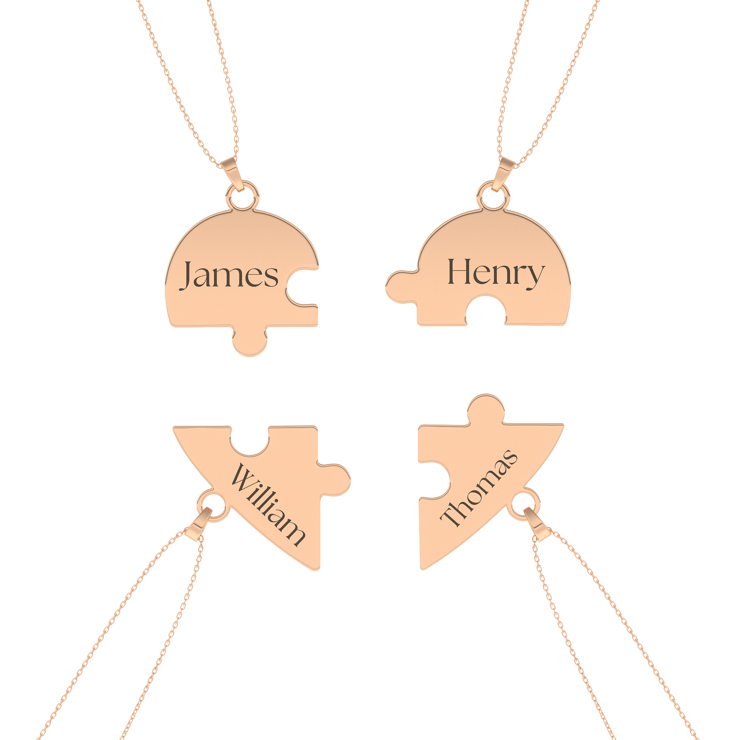 Custom Pendant Necklace – Split Heart and Puzzle